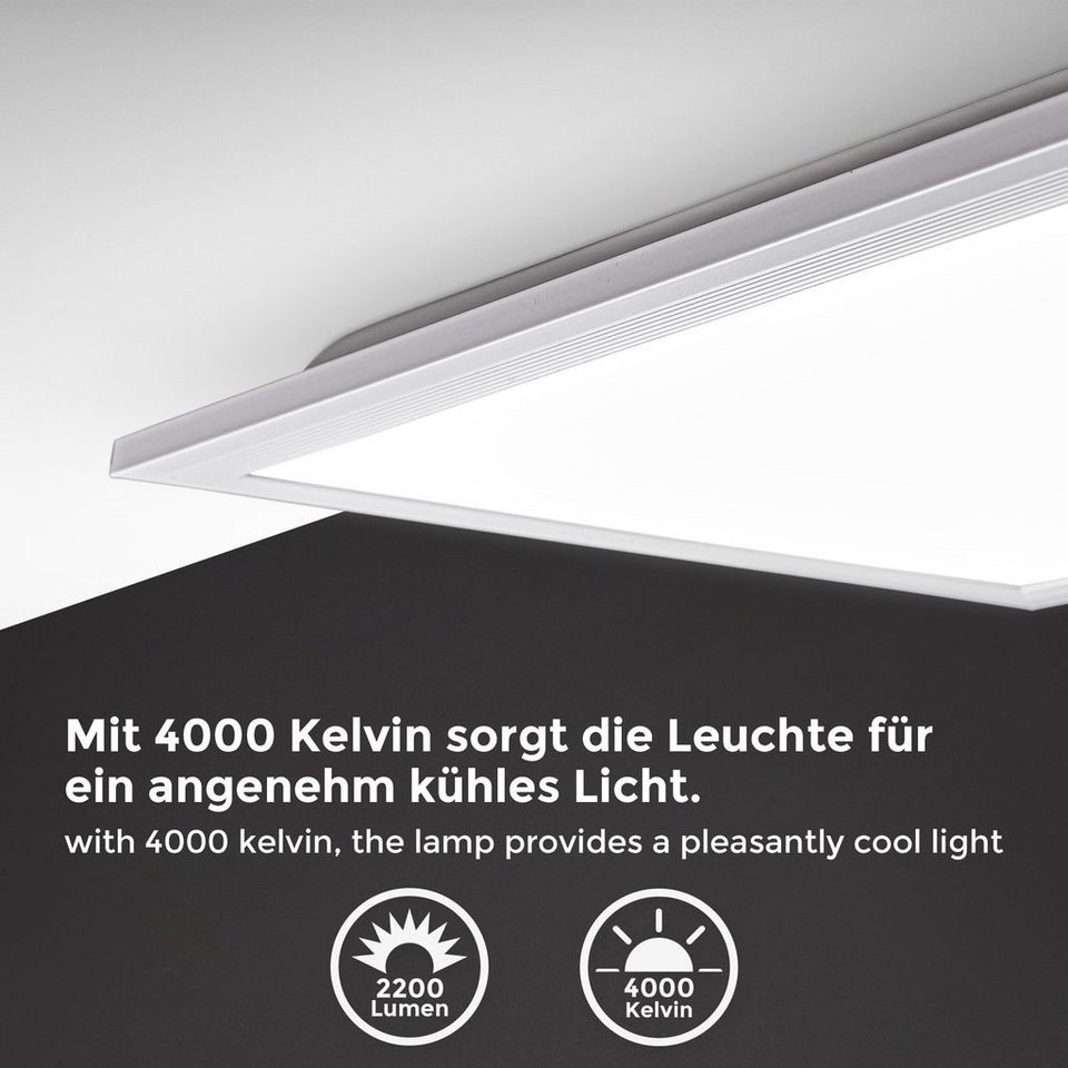 B.K.Licht Deckenleuchte LED Panel Decke eckig Ultra-Flach 29x29 cm Büro Weiß  - BKL1325, LED fest integriert, Neutralweiß, 4000K moderne Deckenlampe 12W  1300lm Küche Wohnzimmer