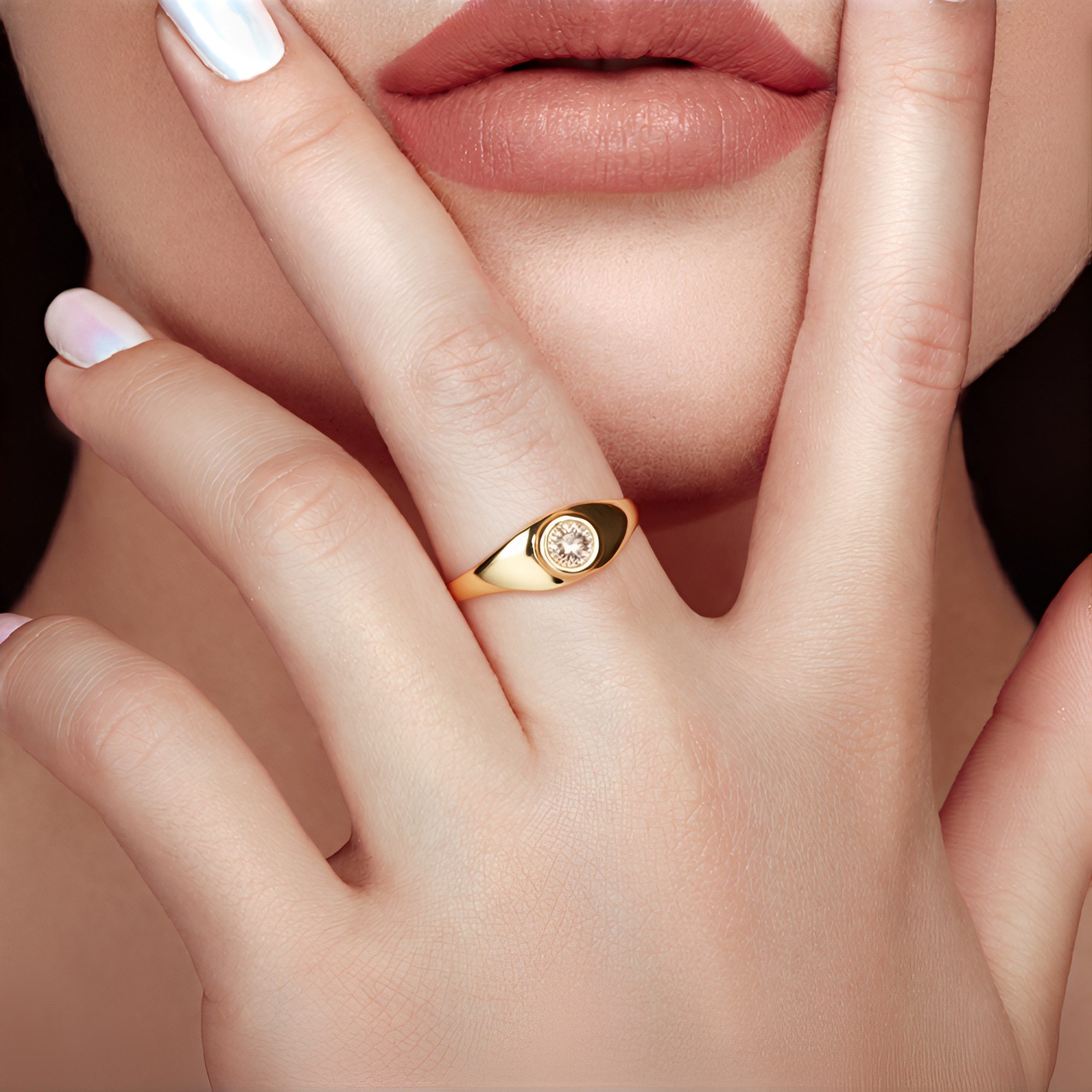 Cavill Diamantring Champagner-Diamant-Goldring, 0,45 ct, 375 Gold (1-tlg)