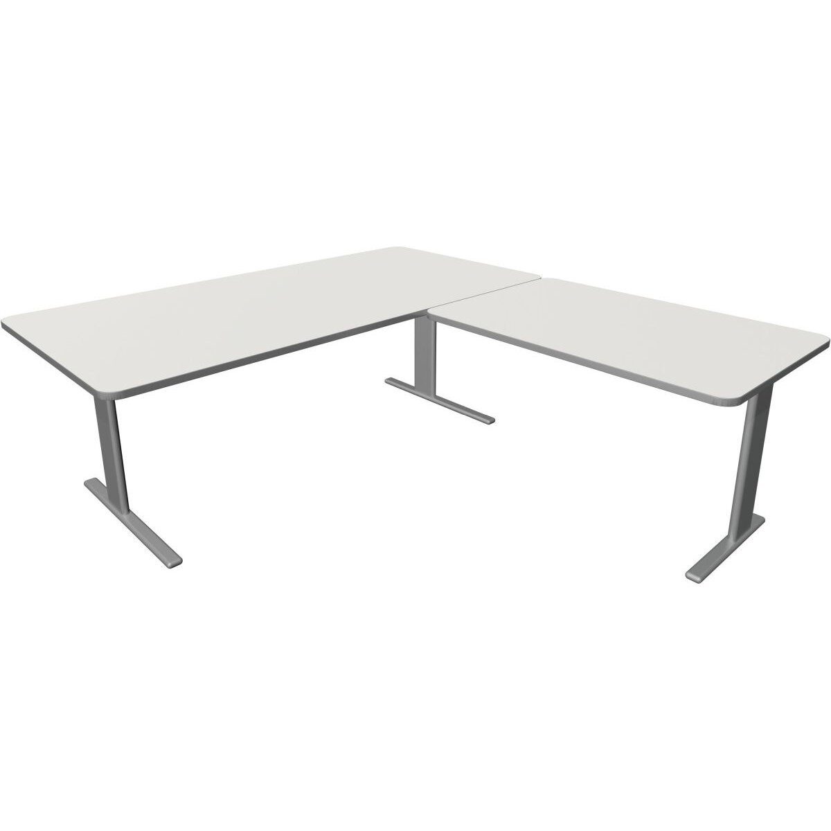 KERKMANN Schreibtisch Schreibtisch Unic BxTxH200x100x75cm Anbautisch 120x80cm weiß