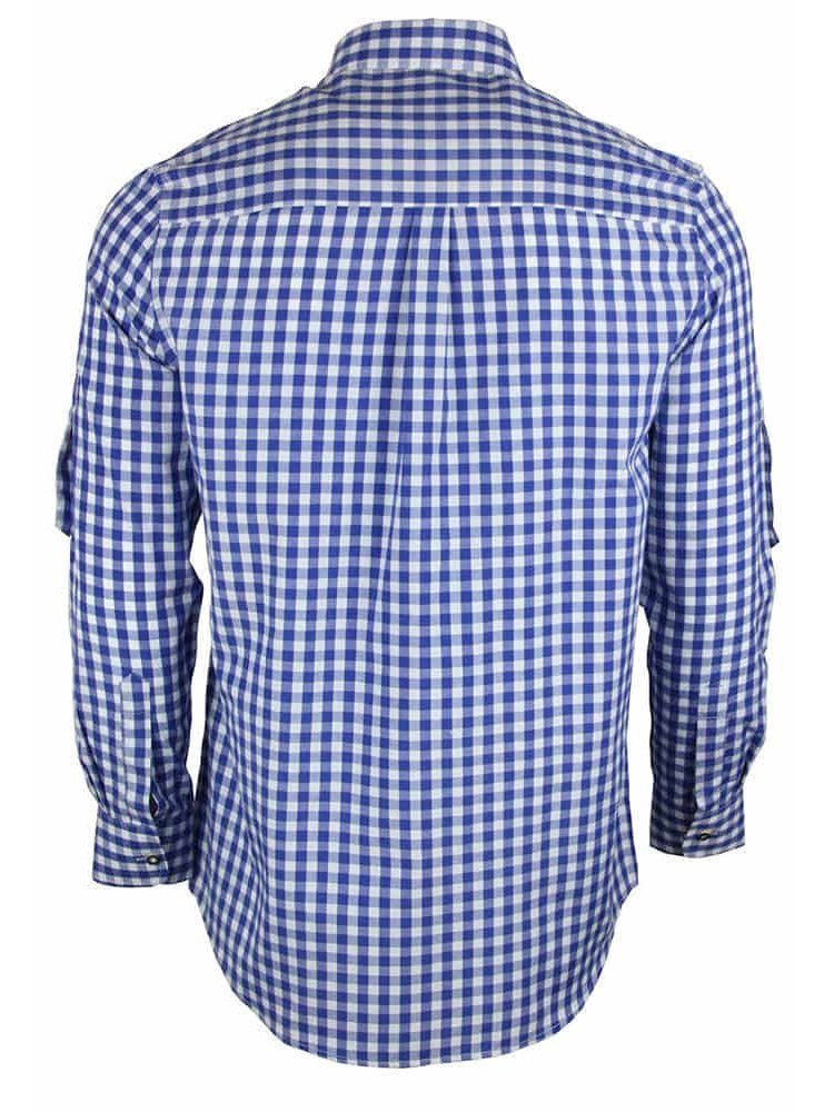 FUCHS Trachtenhemd Trachten Hemd Herren Christian blau kariert blau-weiß- kariert