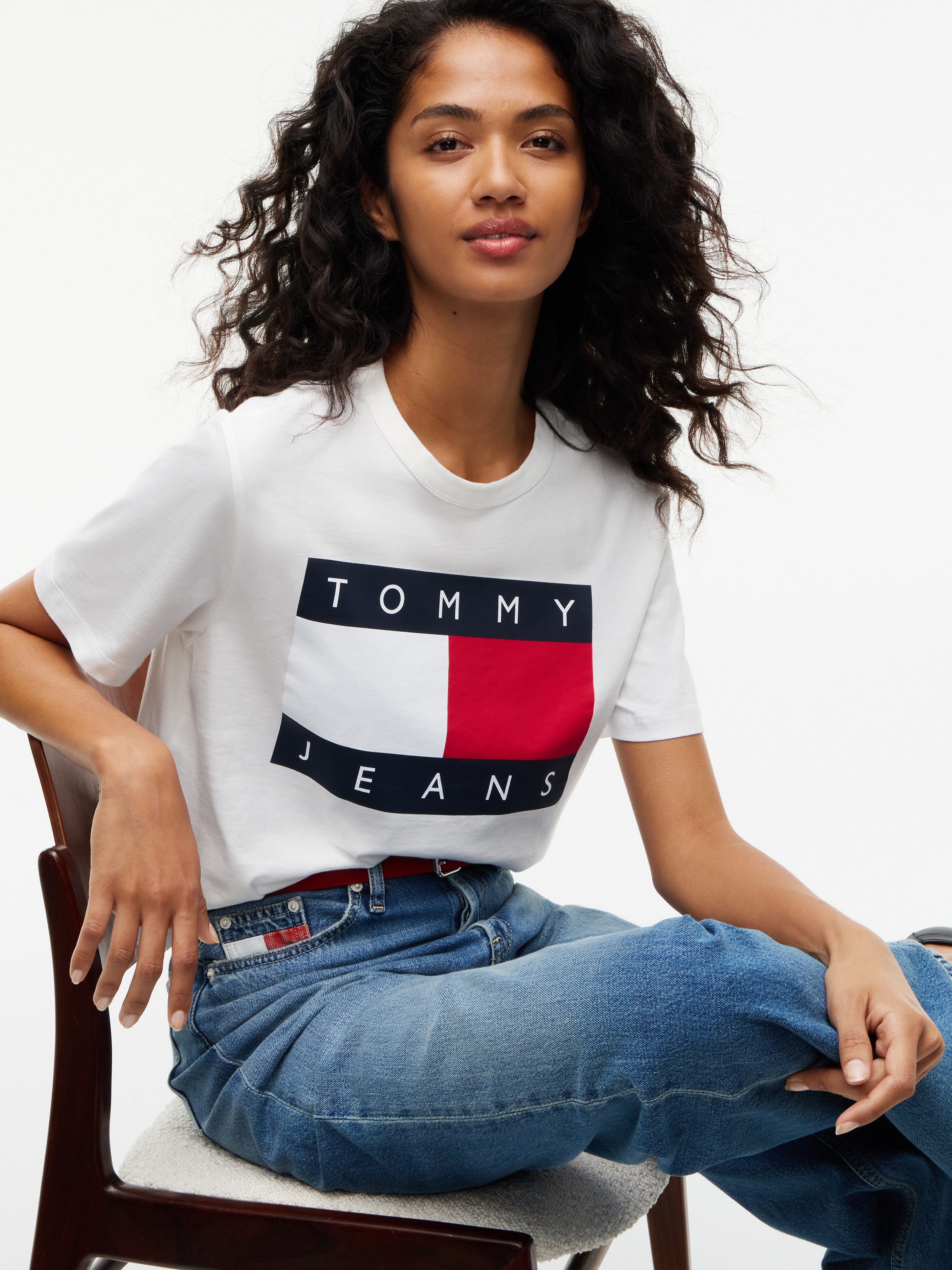 Tommy Jeans Rundhalsshirt TJW BXY FLAG SS TEE EXT Baumwolle – Bild 2 von 5