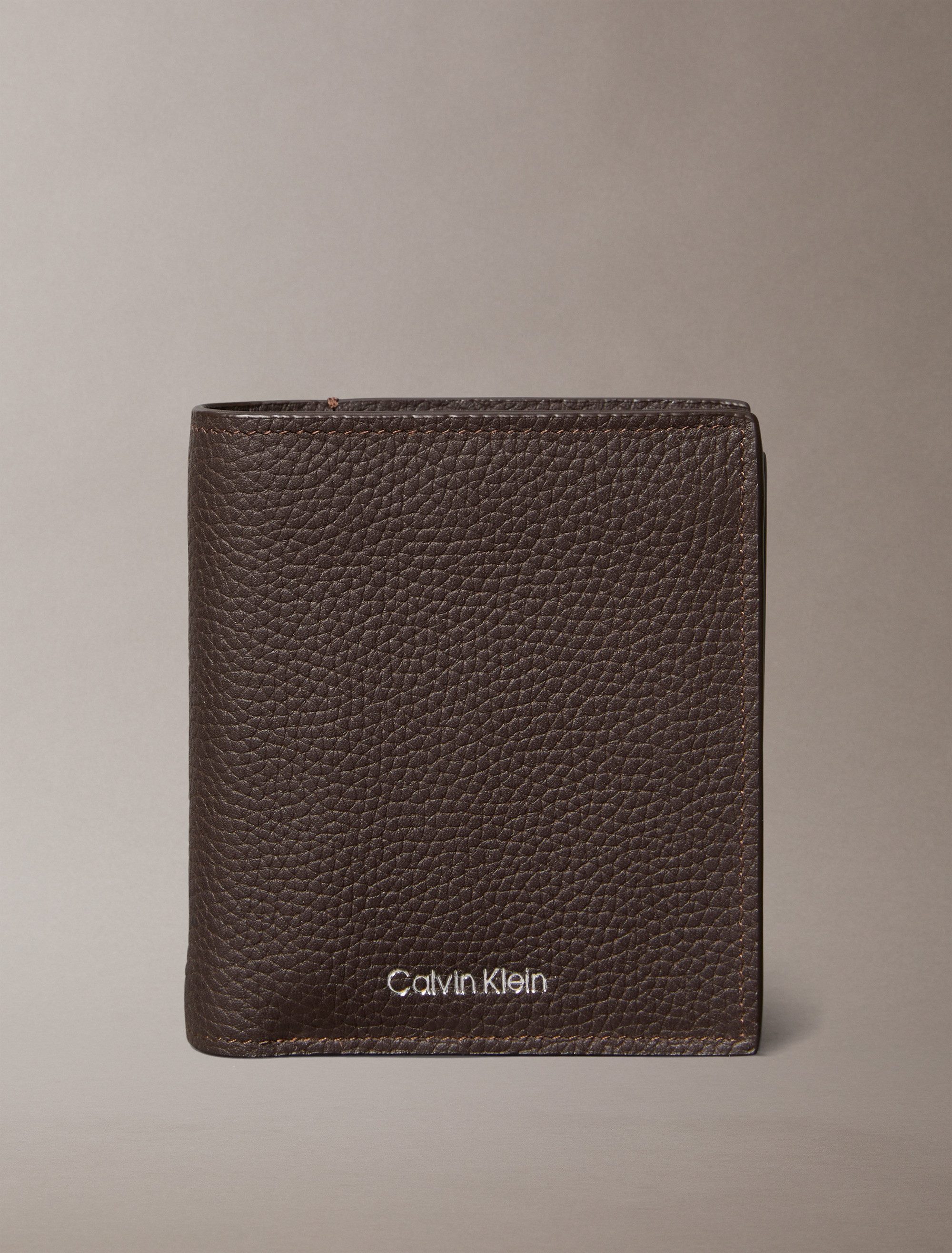 Calvin Klein Geldbörse FOIL EMBOSS SLIM TRIFOLD w CARD, Geldbeutel, Unisex Portemonnaie mit Logoschriftzug