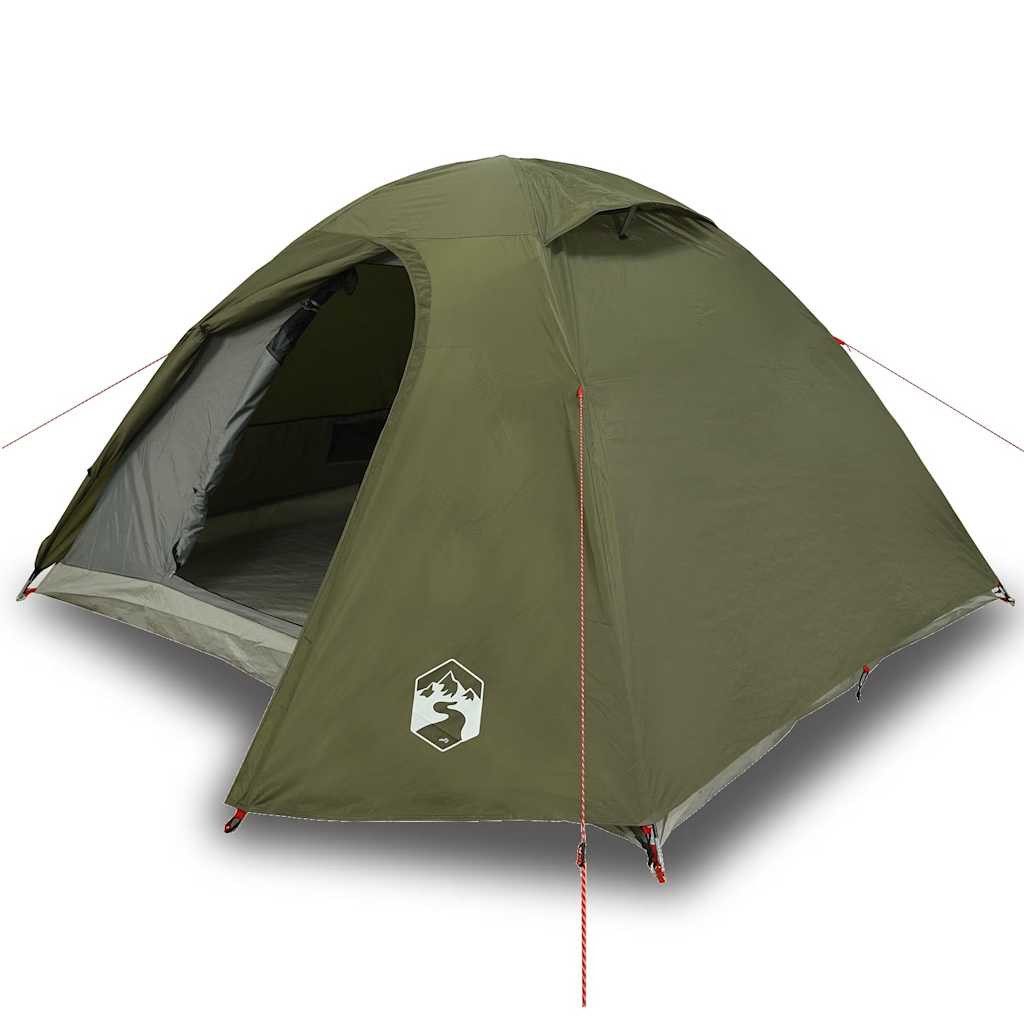 vidaXL Kuppelzelt Kuppel-Campingzelt 4 Personen Olivgrün Wasserdicht, (1 tlg)