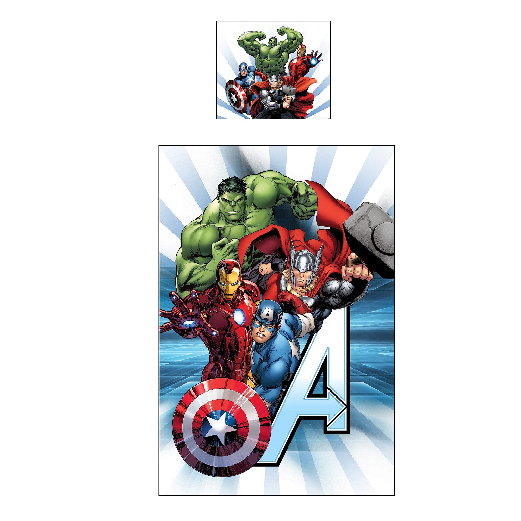 Familando Kinderbettwäsche Marvel Avengers Bettwäsche Weiß-Blau günstig online kaufen