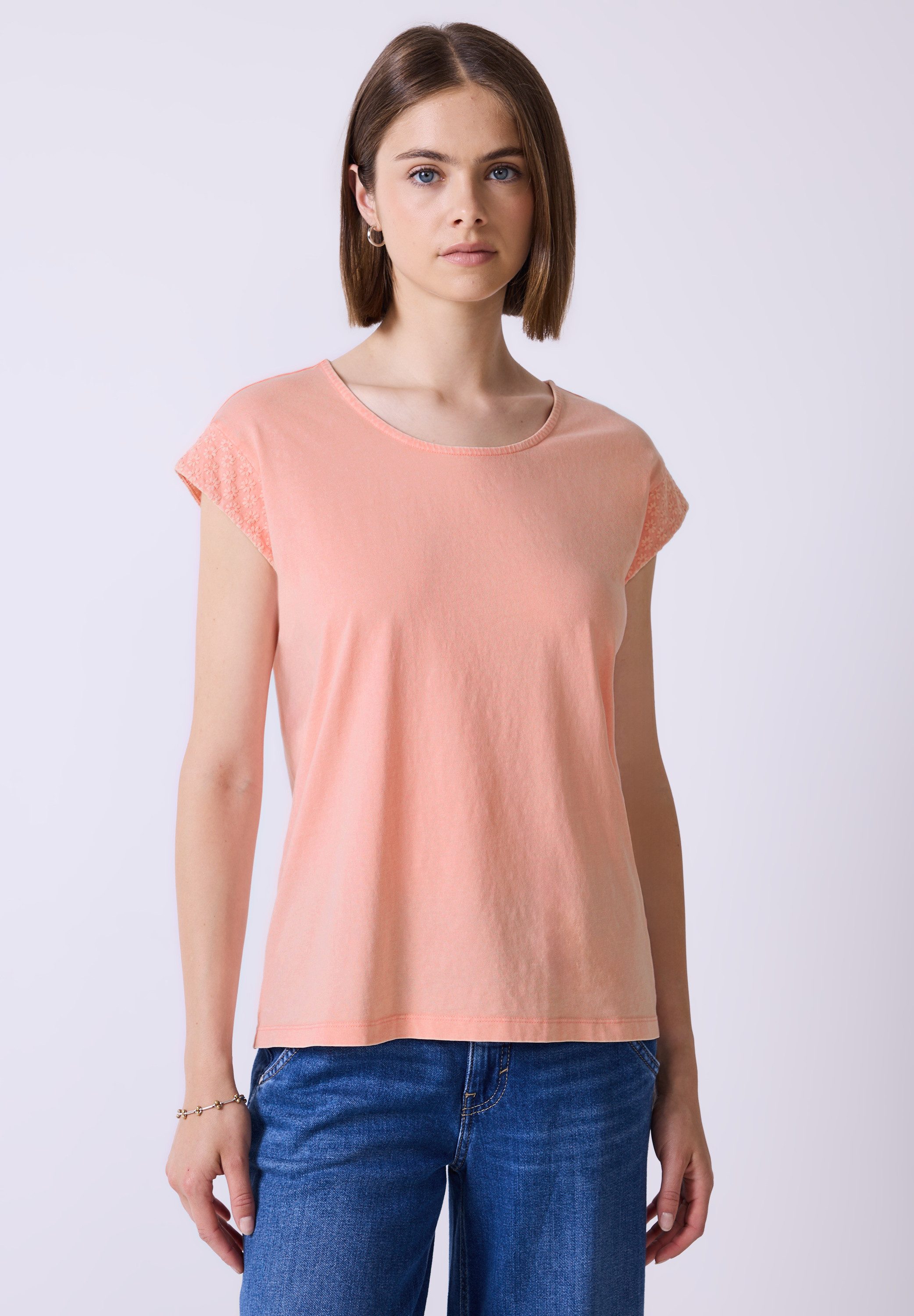 STREET ONE STUDIO T-Shirt aus reiner günstig online kaufen