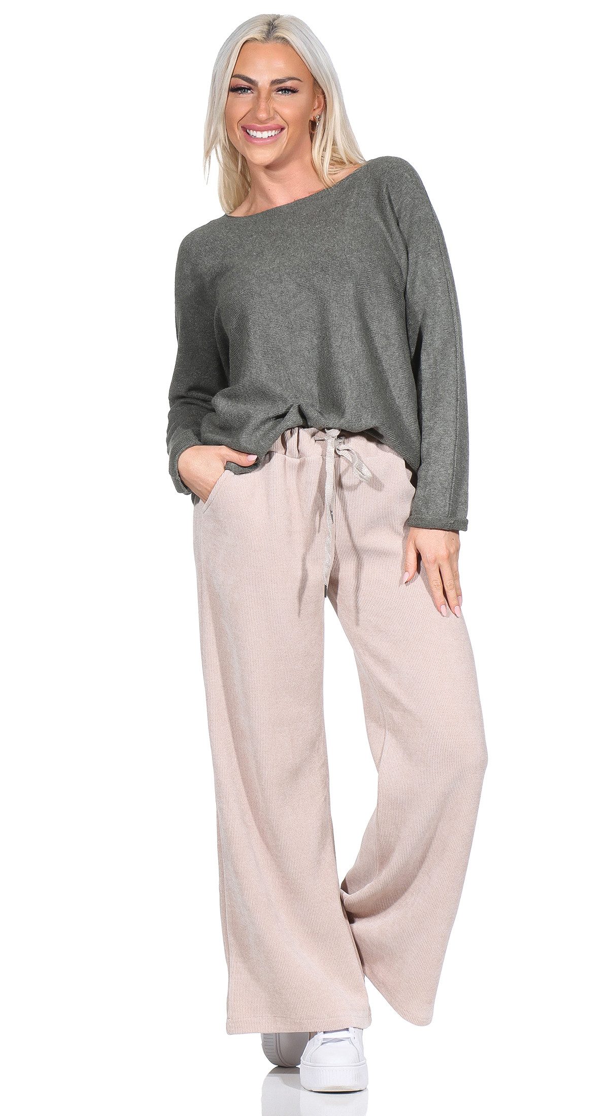 OriginalYou Cordhose Schlupfhose Damen Cordhose Freizeithose Soft Cord Damen Culotte weiches Cordgewebe mit Stretch