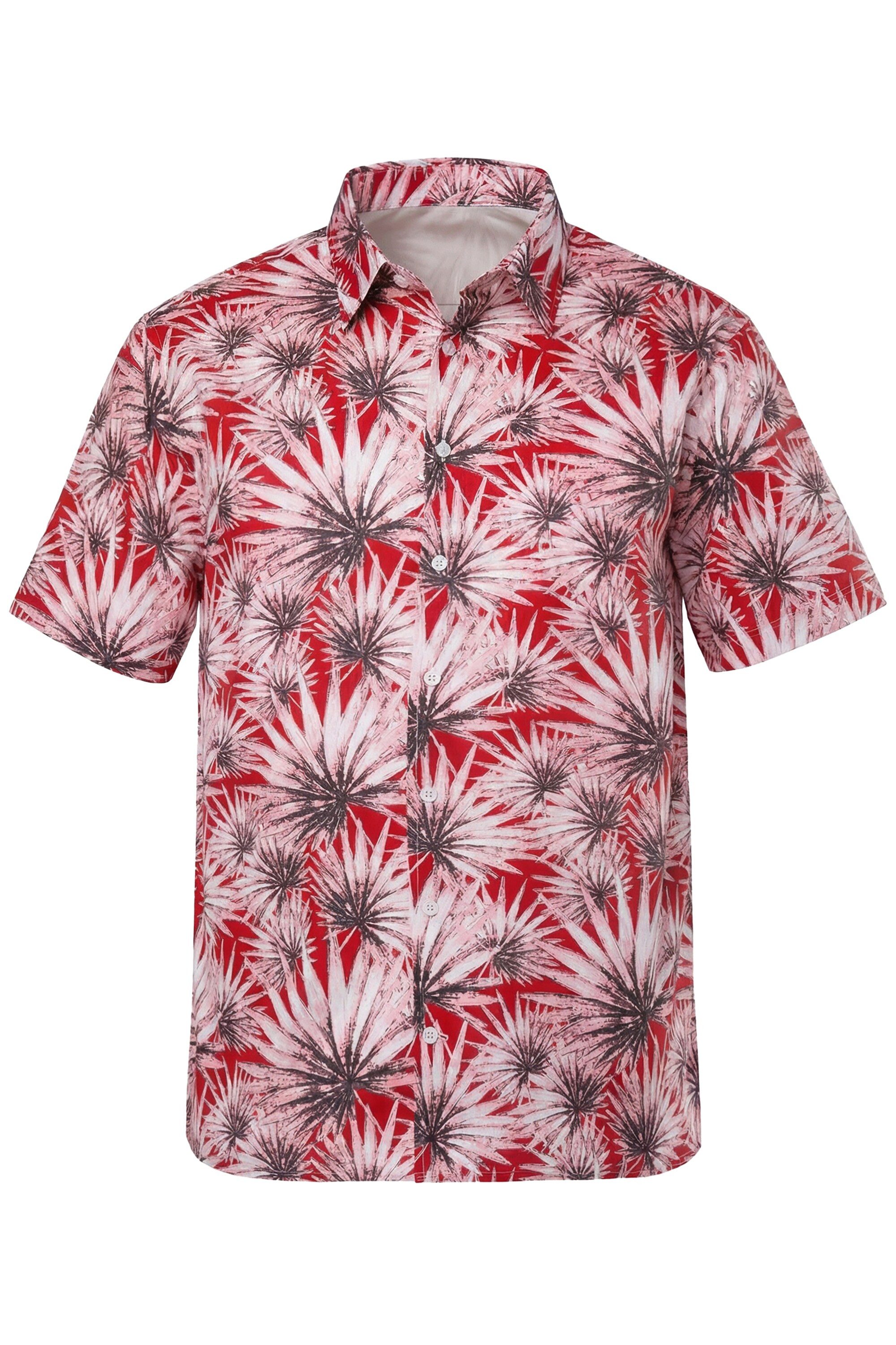 Men Plus Kurzarmhemd Hemd Halbarm Kentkragen Print Comfort Fit bis 8 XL