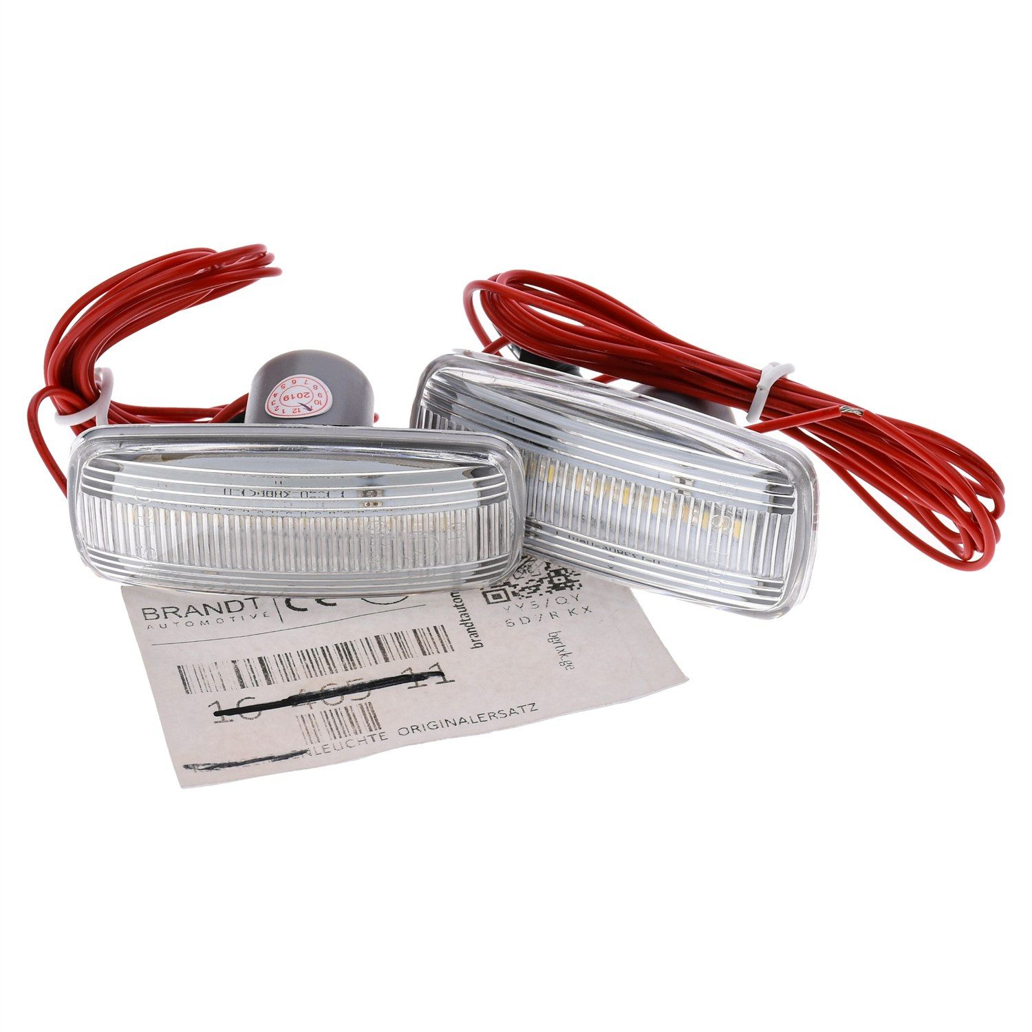 BRANDT AUTOMOTIVE KFZ-Ersatzleuchte Auto Seitenblinker Set LED Kotflügel Blinker + Kabel Weiss, für Jeep Commander I XH, XK (06-10); Compass I MK (07-17); Grand C...