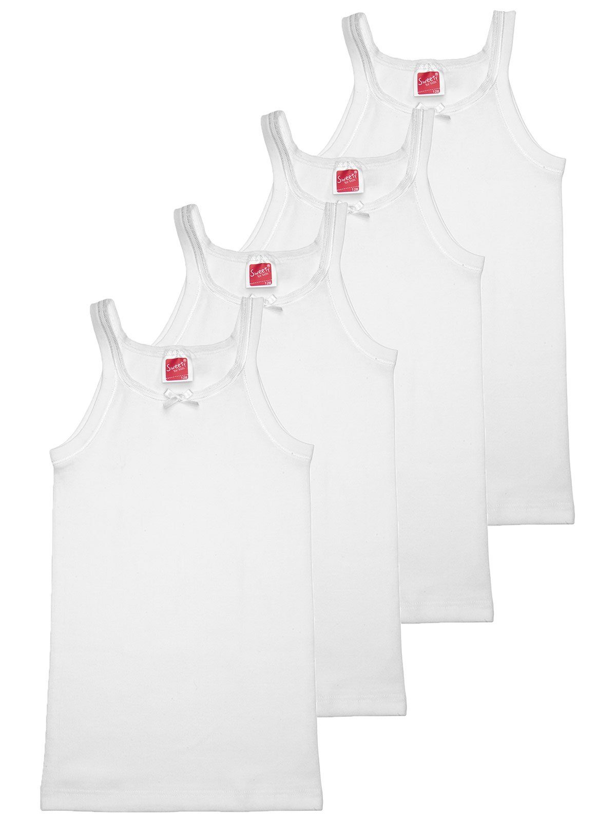 Mädchen 4-St) Kids Sparpack Unterhemd Trägerhemd (Spar-Set, Sweety for - 4er Feinripp