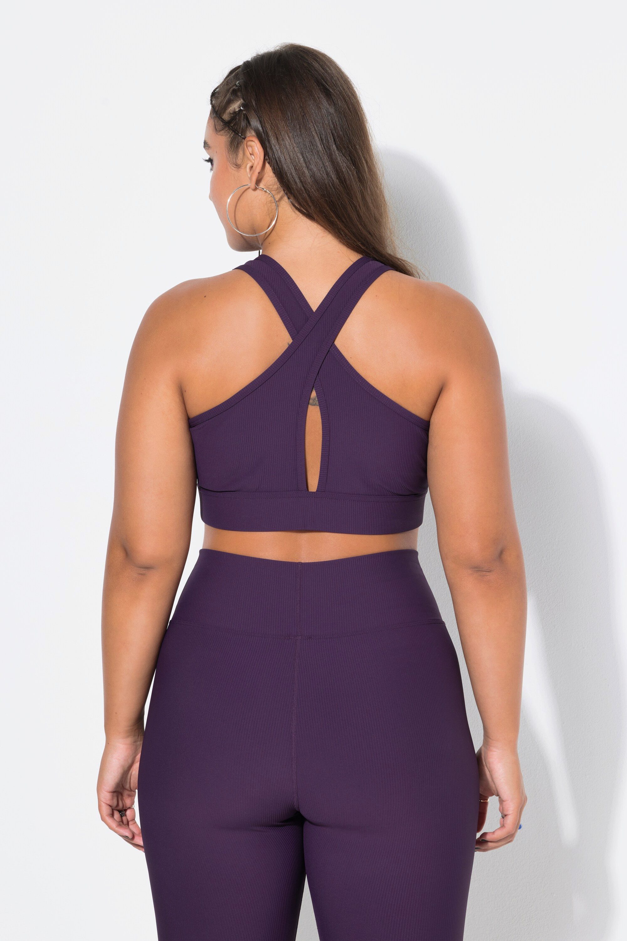 Studio Untold Sport-BH Ripp-Bustier Rippjersey gekreuzte Rückenträger