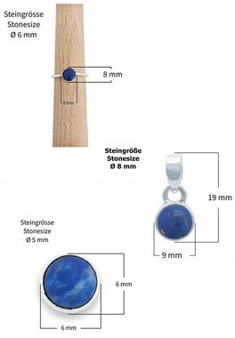 mantraroma Schmuckset 925er Silber mit Lapis Lazuli (Schmuckset aus 925 Silber)