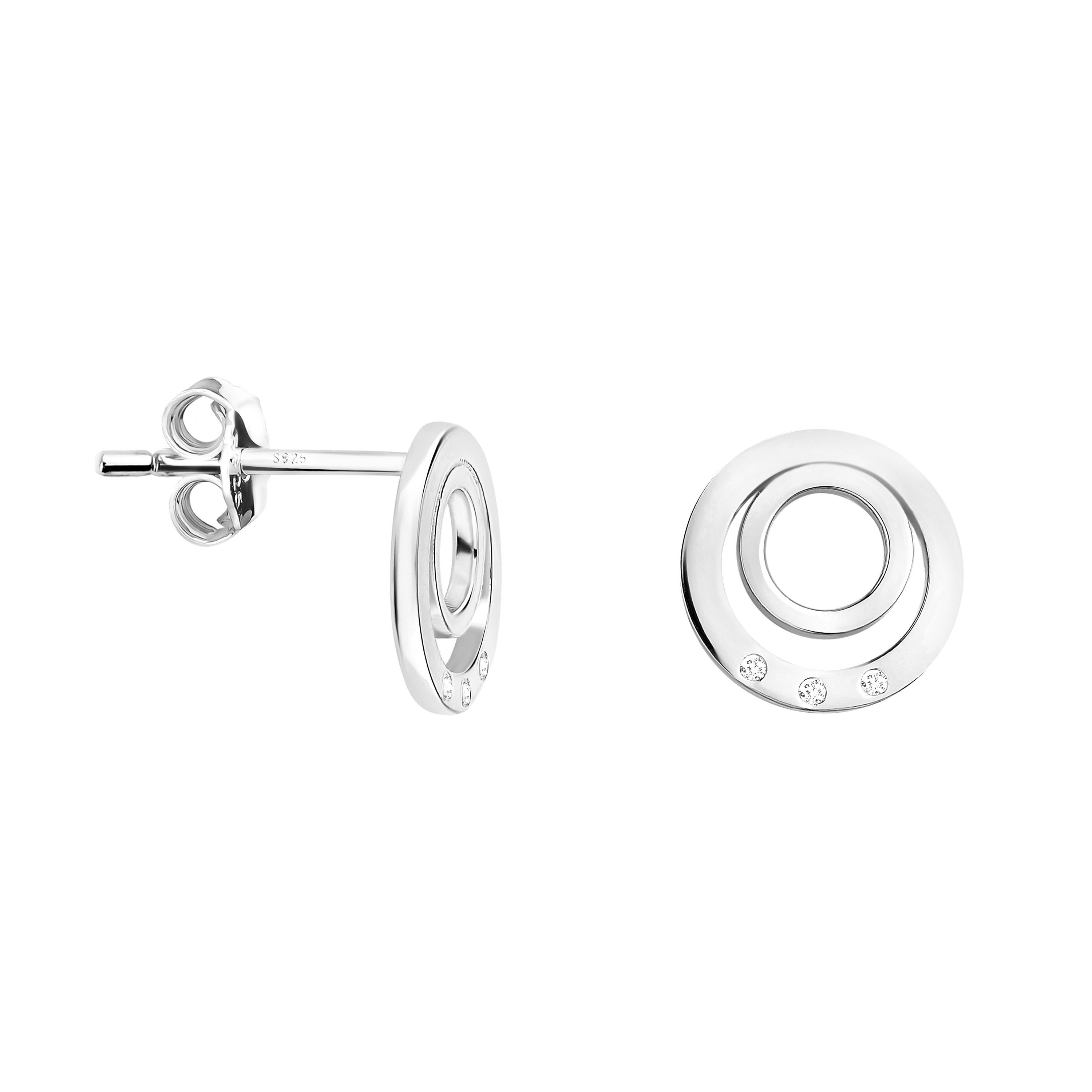 Sofia Milani Paar Ohrstecker Kreise, 925 Silber Damen Schmuck - E1572 günstig online kaufen