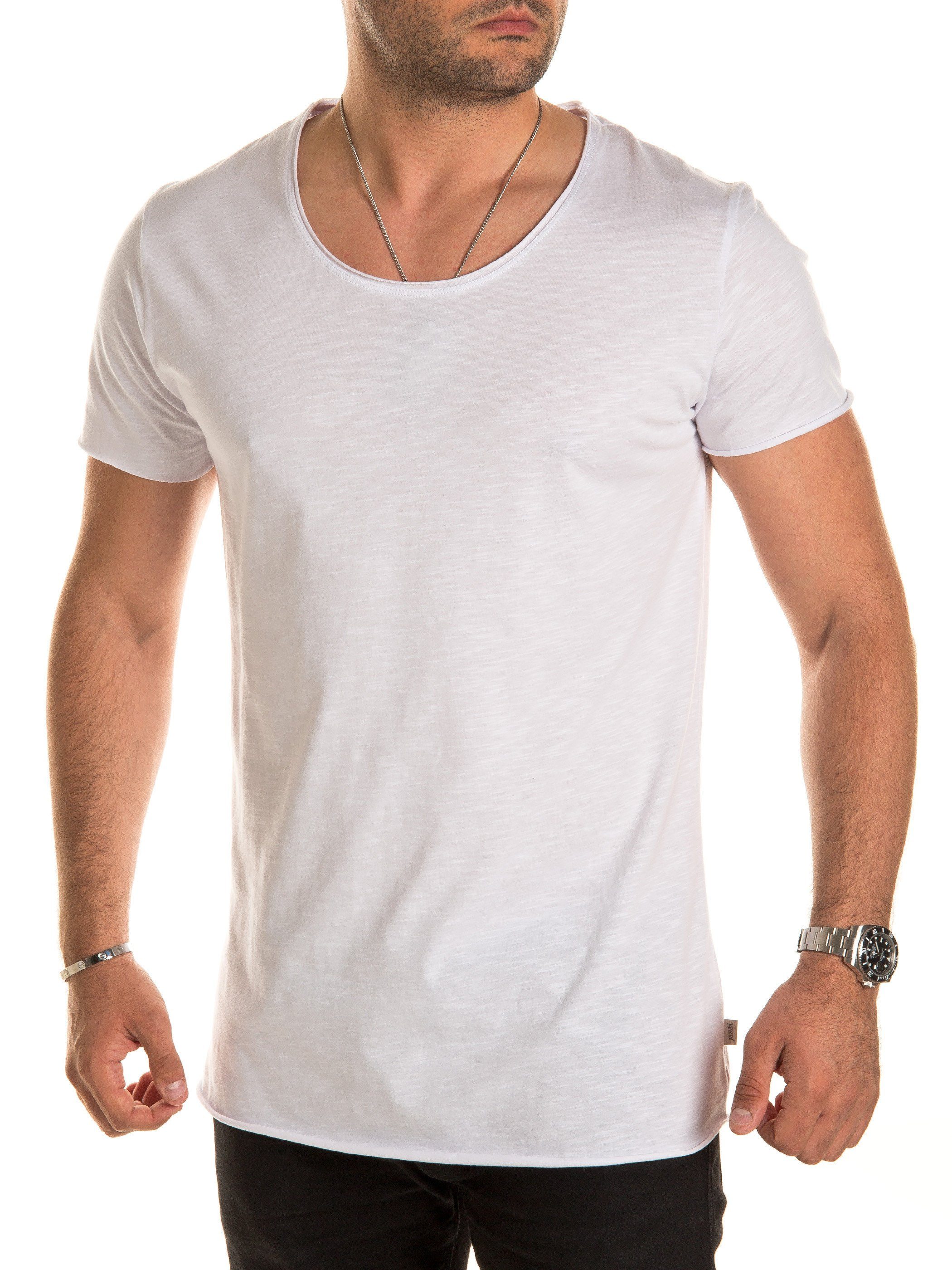 Yazubi T-Shirt Hydrox Oversize Basic Tee Crew Neck (1-tlg) Weiß (bright white 110601)