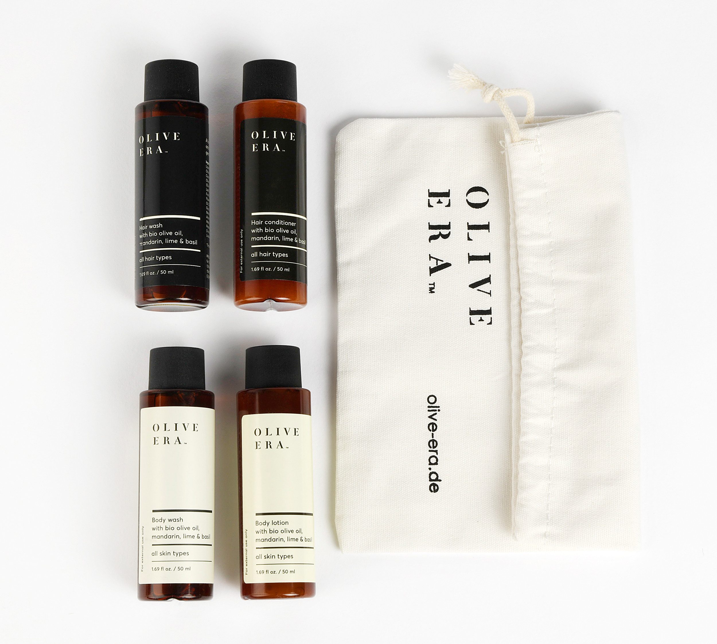 OLIVE ERA Duschgel Olive Era Travel Sets Mandarine & Mountain Tea 4x35ml / 4x50ml