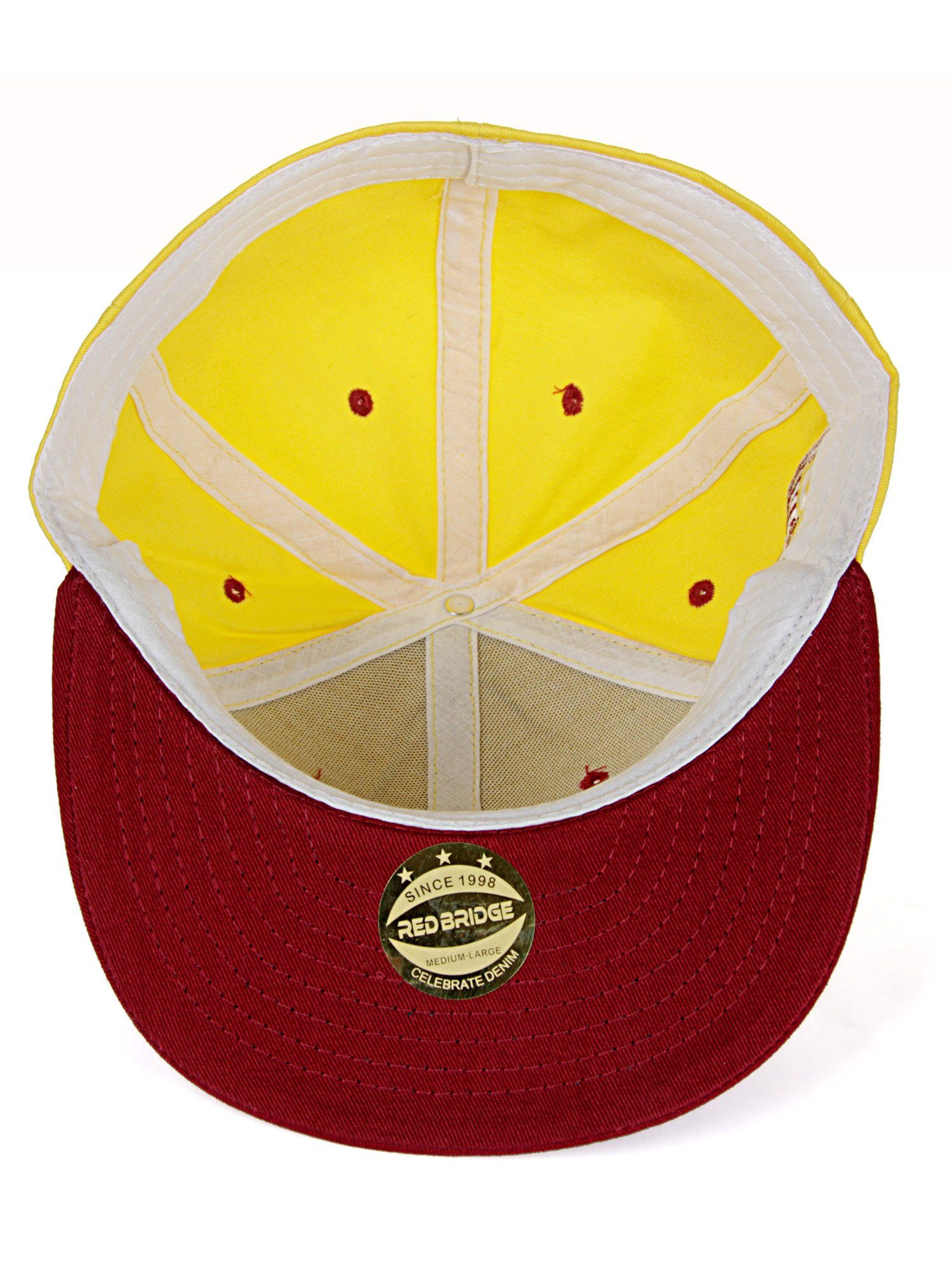 RedBridge Baseball Cap gelb-rot mit Durham Schirm kontrastfarbigem
