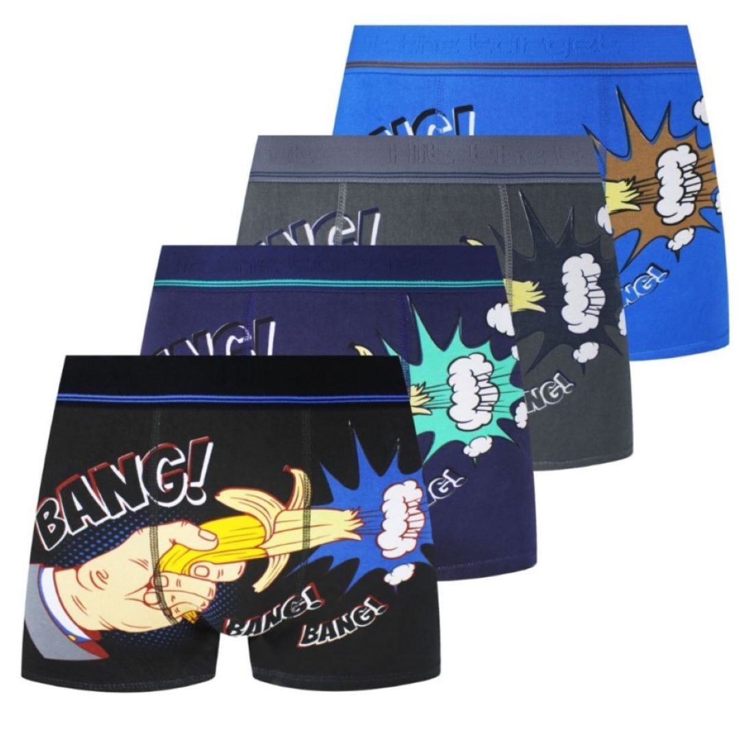 Toker Collection® Boxershorts Herren Boxershort mit lustigen Bananen Motiven (Packung, 4er Pack) Relax Time