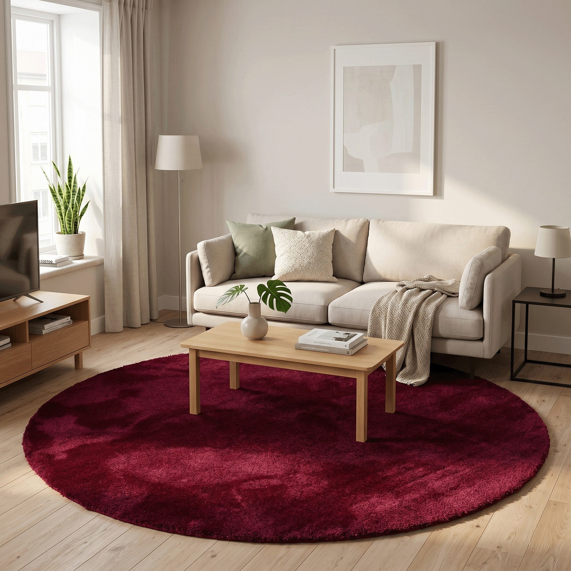 Snapstyle Hochflor-Teppich Super Soft Hochflorteppich Livorno Rund, Rund, Höhe: 17 mm