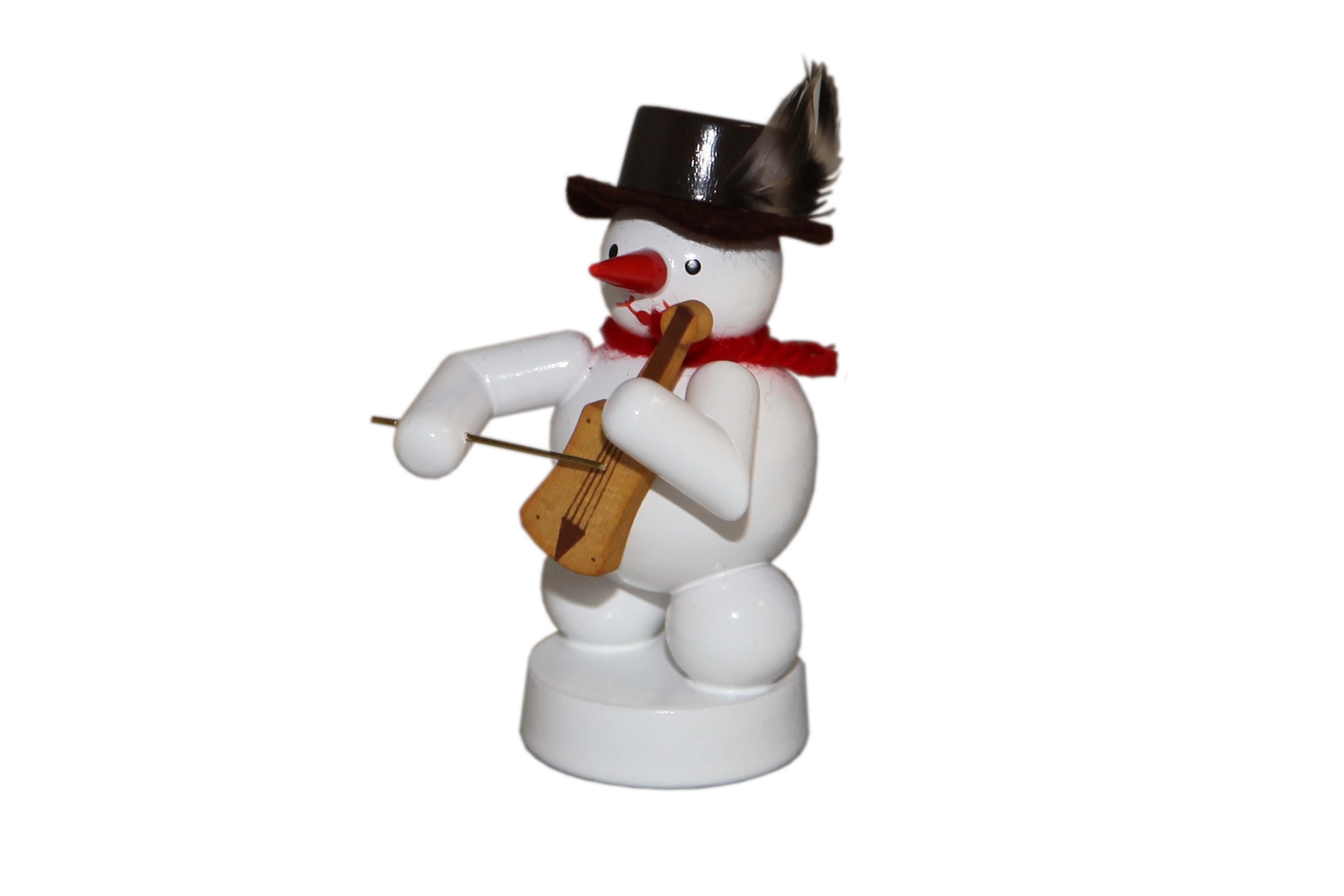 Schneemann Weihnachtsdekoration Schneemann mit Fiedel Höhe 8cm NEU