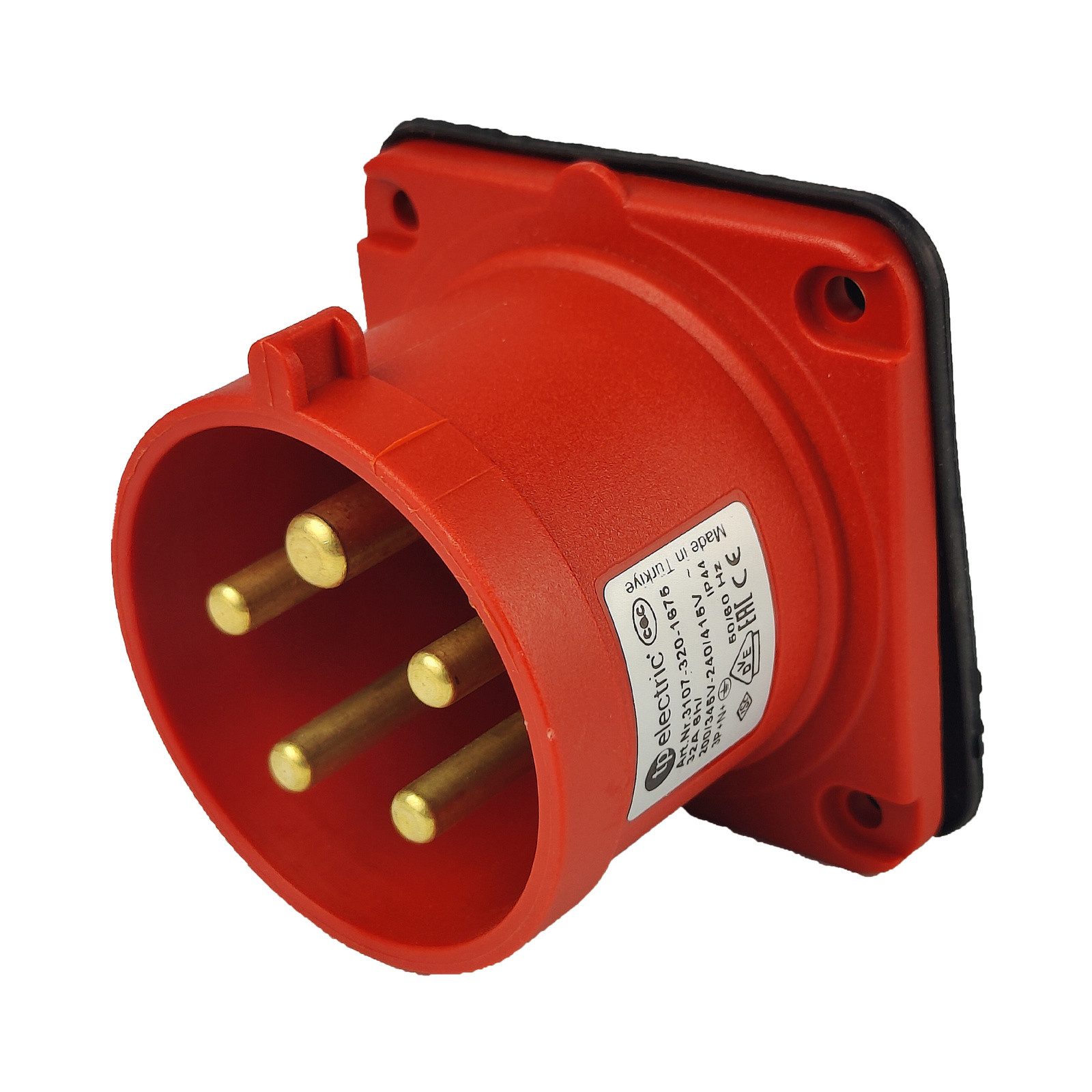 TP Electric Steckdose CEE Einbaustecker gerade 5P 32A 400V IP44 75x75, 1-St.