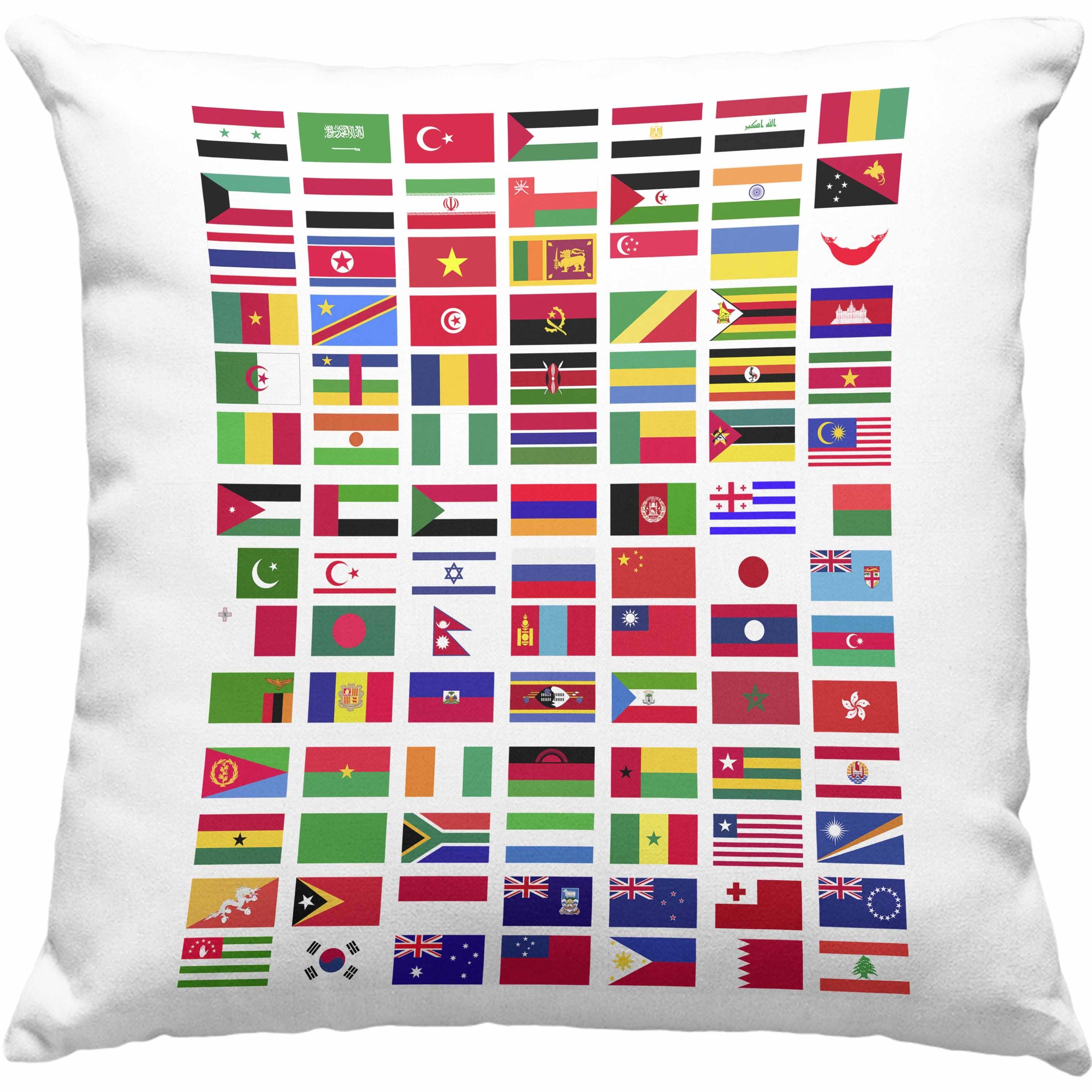 Dekokissen Geschenk Reisen Dekokissen Welt Jedes Kissen Flaggen Land mit Füllung Trendation Trendation 40x40 Flagge Weltreise - Grün Geschenkidee Der