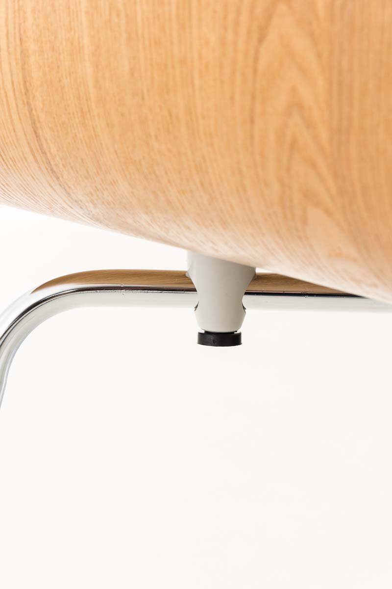 - - Sitzfläche eiche TPFLiving geformter Metall Warteraumstuhl - Konferenzstuhl ergonomisch (Besprechungsstuhl Holz Peppo - Gestell: mit Messestuhl), chrom Sitzfläche: Besucherstuhl