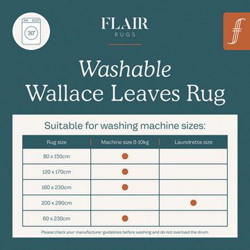 Teppich Wallace Leaves, FLAIR RUGS, rechteckig, Höhe: 4 mm, Waschbarer Teppich