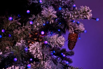KONSTSMIDE LED-Lichterkette Weihnachtsdeko aussen, 80-flammig, LED Globelichterkette, runde Dioden, 80 purpurfarbene Dioden