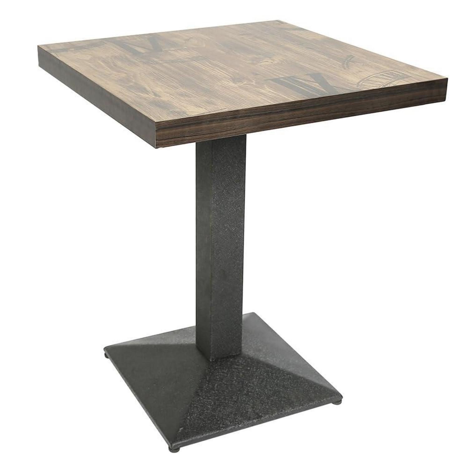 LuxusKollektion Stehtisch Stehtisch 60x60cm Braun Holzoptik Metallbein (1-St)