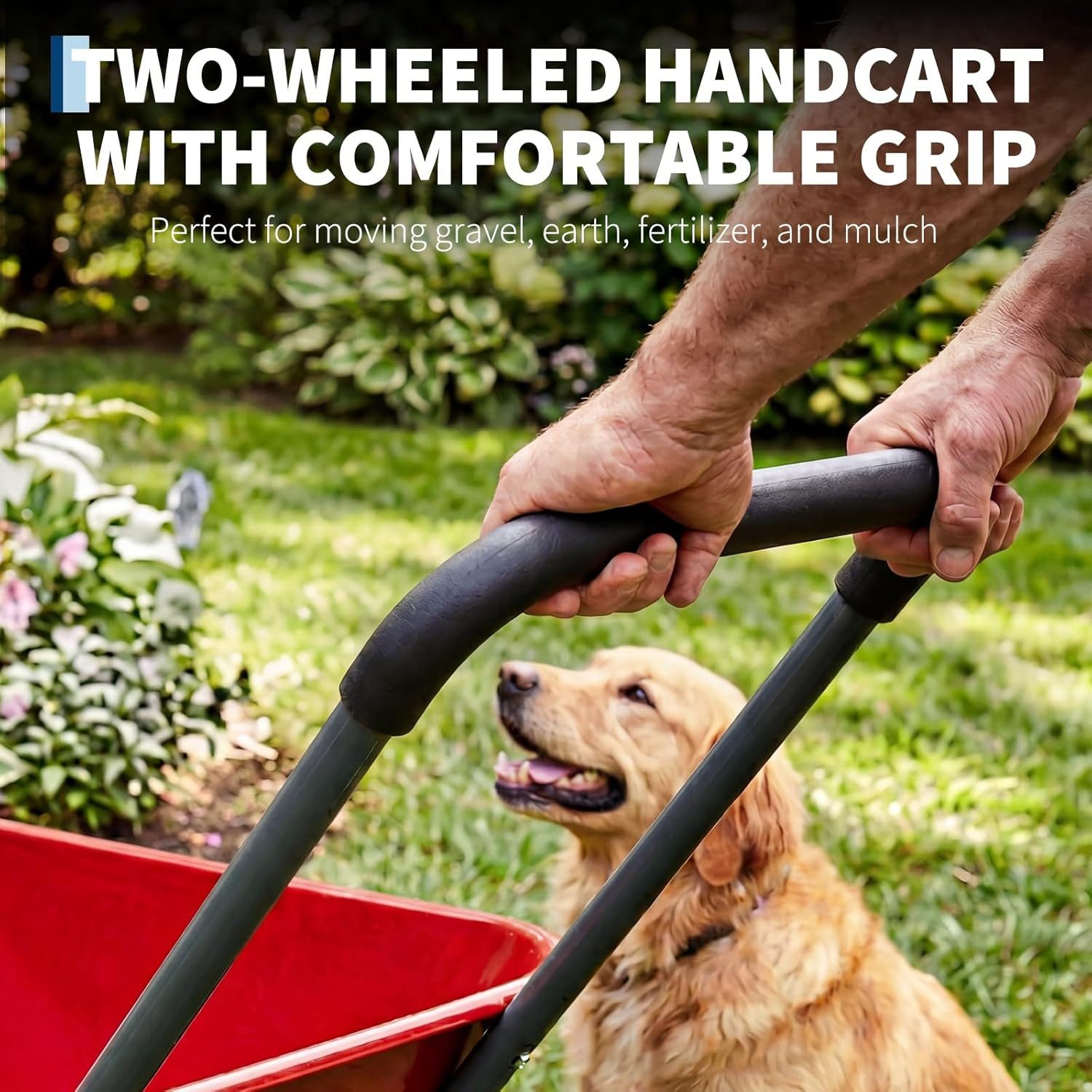 GarveeMore Schubkarre mit 2 Räder, Gartenschubkarre 272KG Groß Schubkarre Bauschubkarre