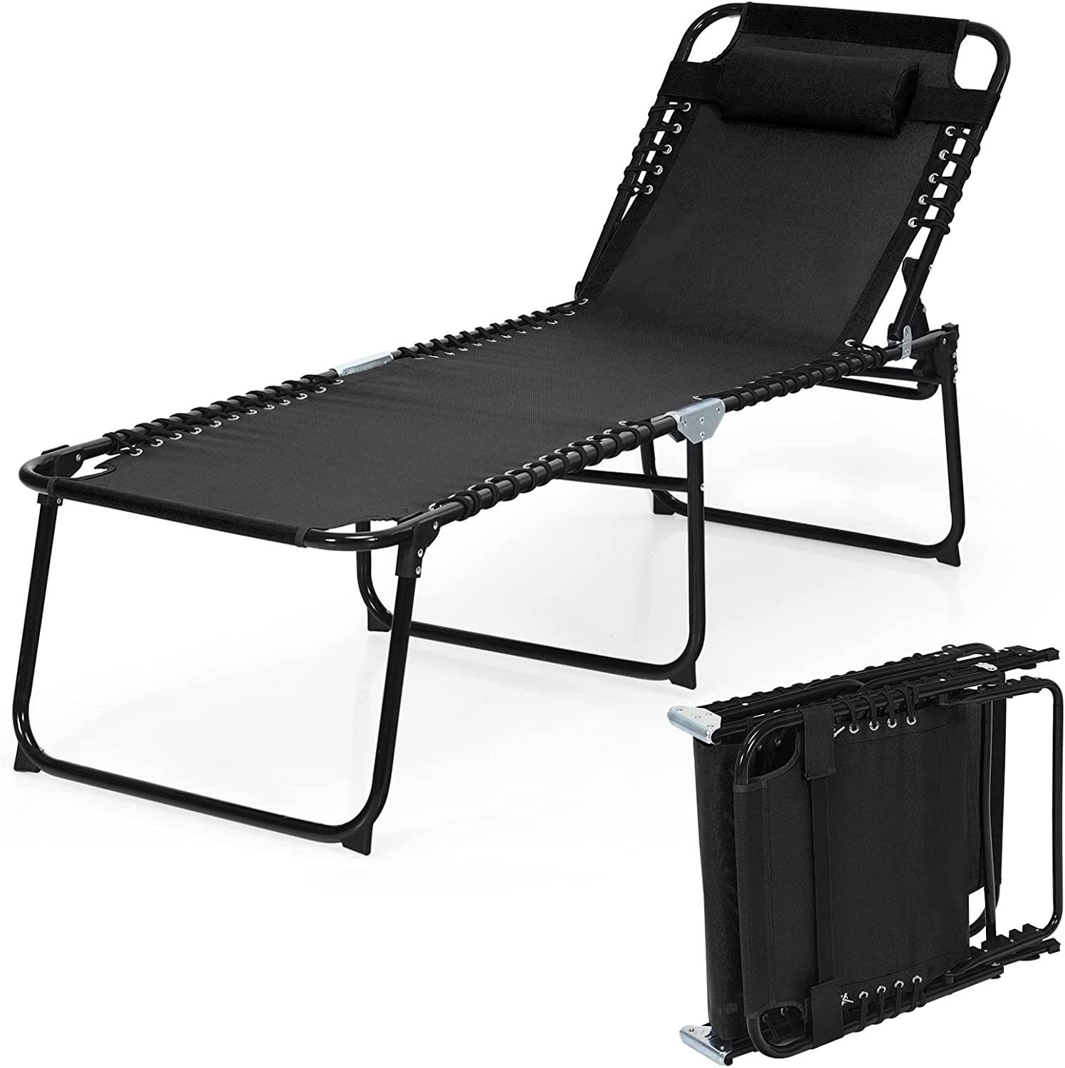 KOMFOTTEU Campingliege Klappbare Sonnenliege Wasserdicht Liegestuhl günstig online kaufen