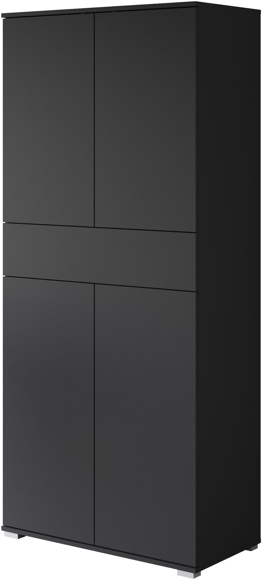 OTTO home Aktenschrank Kenia, Stauraumschrank 80 cm breit mit Schublade (1-St) Griffloses Design mit Push-to-Open und verstellbaren Einlegeböden
