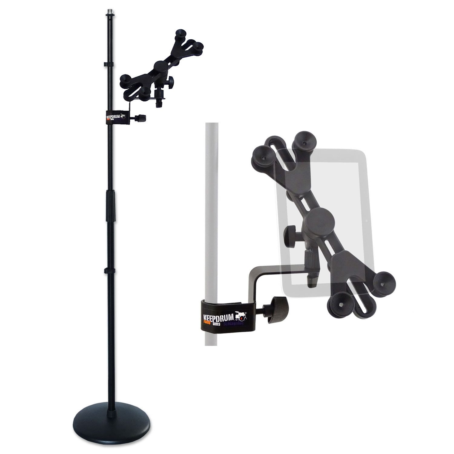 Mikrofonständer keepdrum Mikrofonständer MS015 gerades Stativ mit Tablet-Halterung