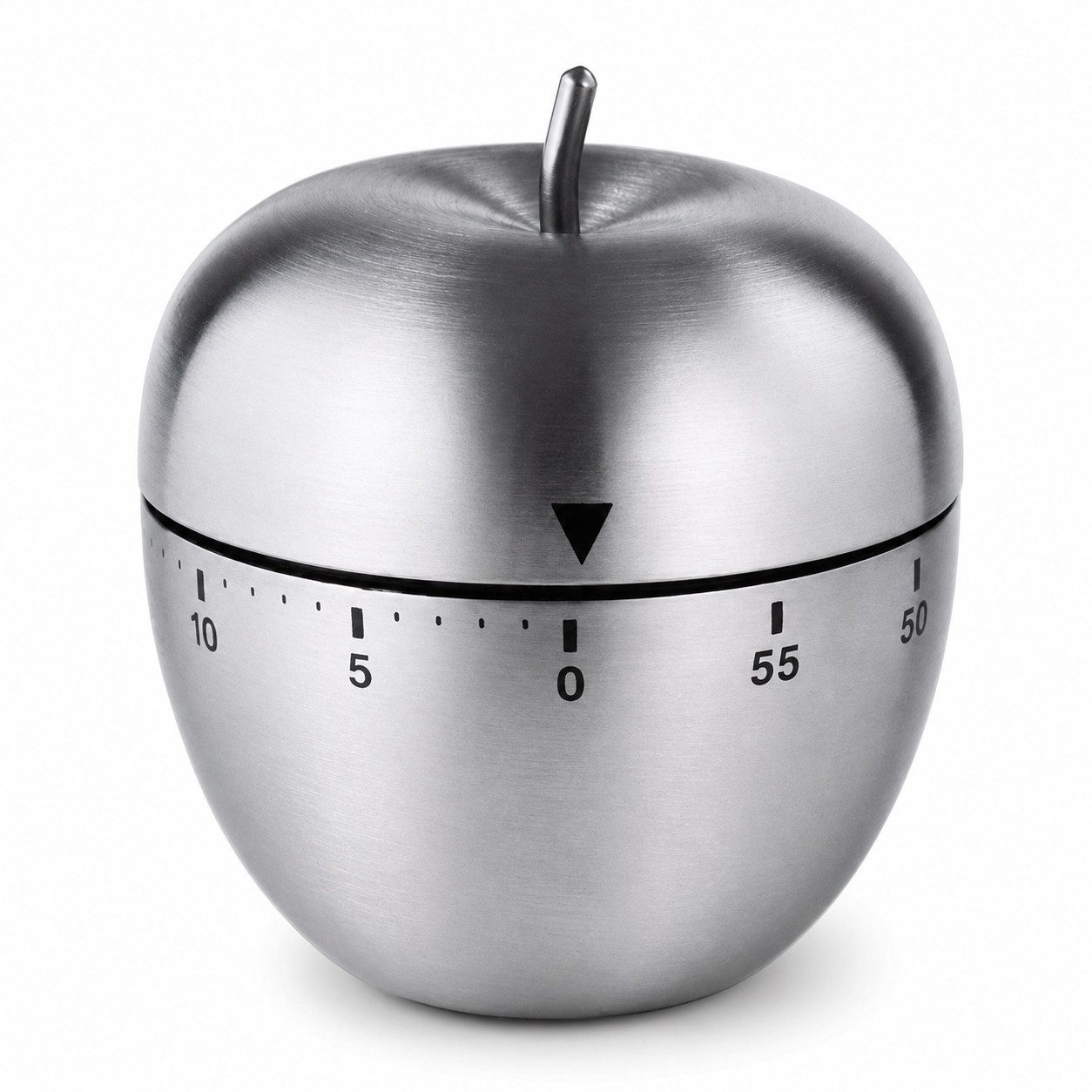 Fyrove Intervall-Timer Mechanische batterielose Edelstahl 60 Min Timer Küche Werkzeug (Set, mechanische Rotation, keine Batterie erforderlich), Timer, Küchentimer, eierförmiger Timer