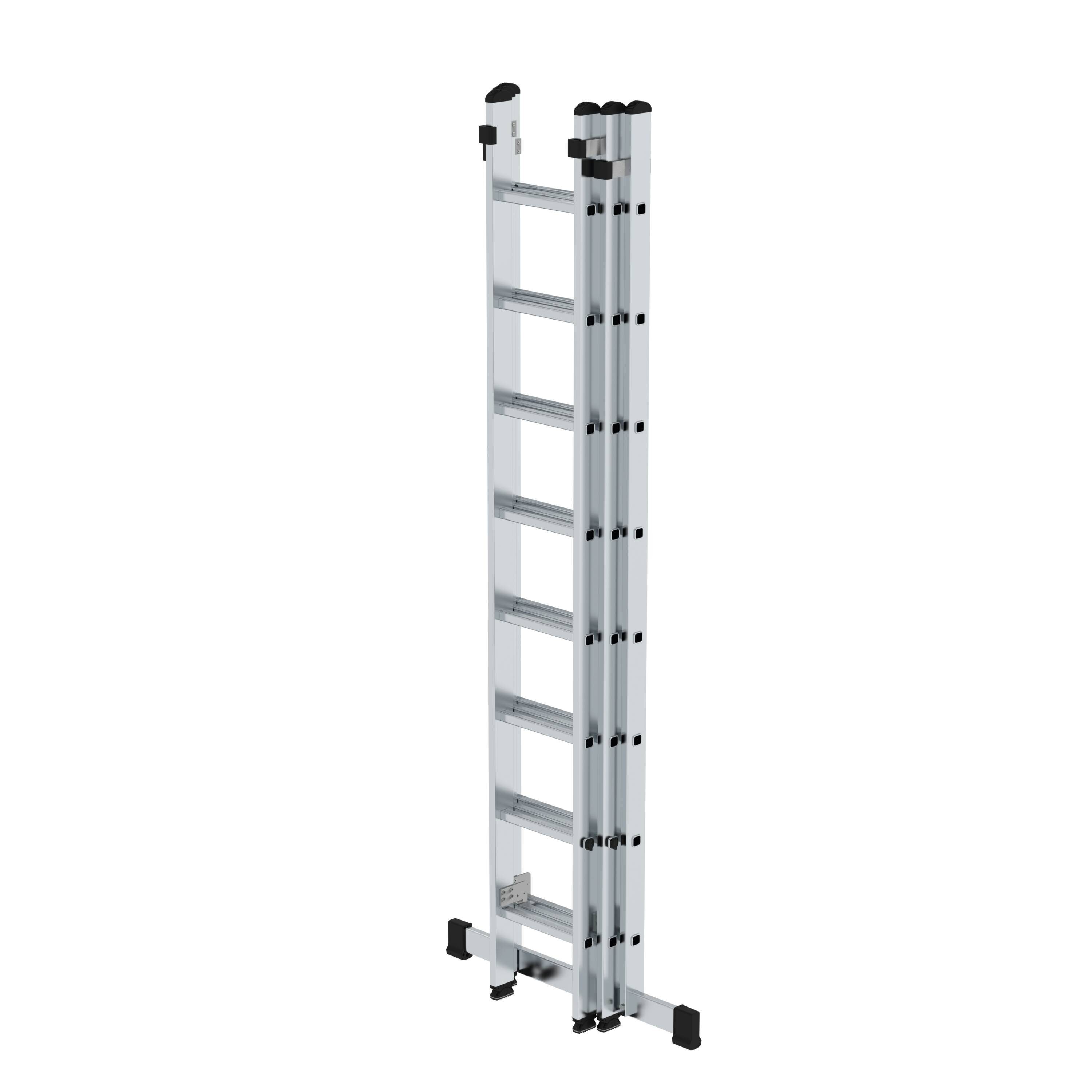 Thumbnail - PROREGAL® Schiebeleiter Sprossen-Schiebeleiter 3-teilig mit Standard-Traverse 3x8 Sprossen