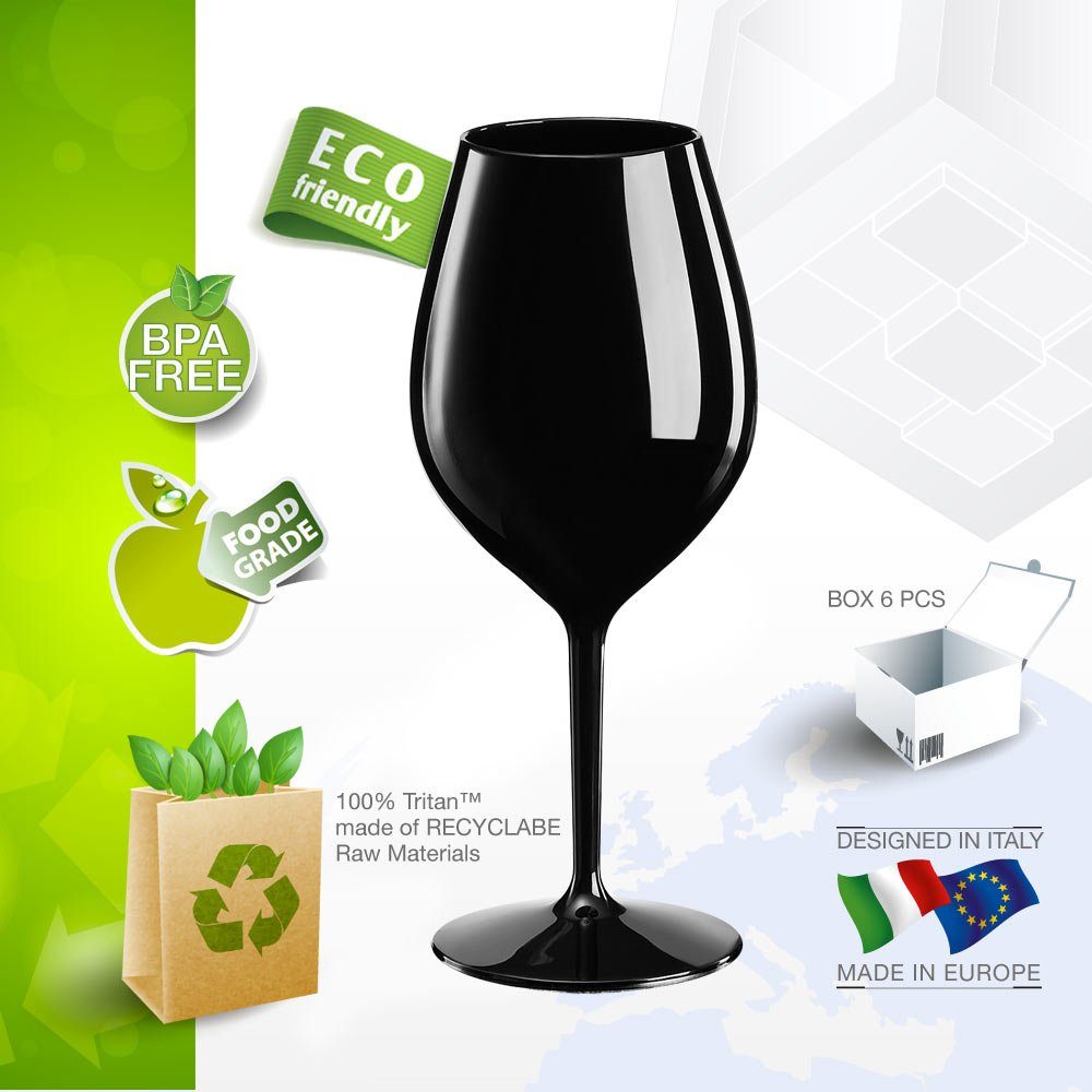 Doimoflair Rotweinglas DoimoFlair Weingläser aus Kunststoff bruchsicher Plastik 51 cl., 6-tlg.