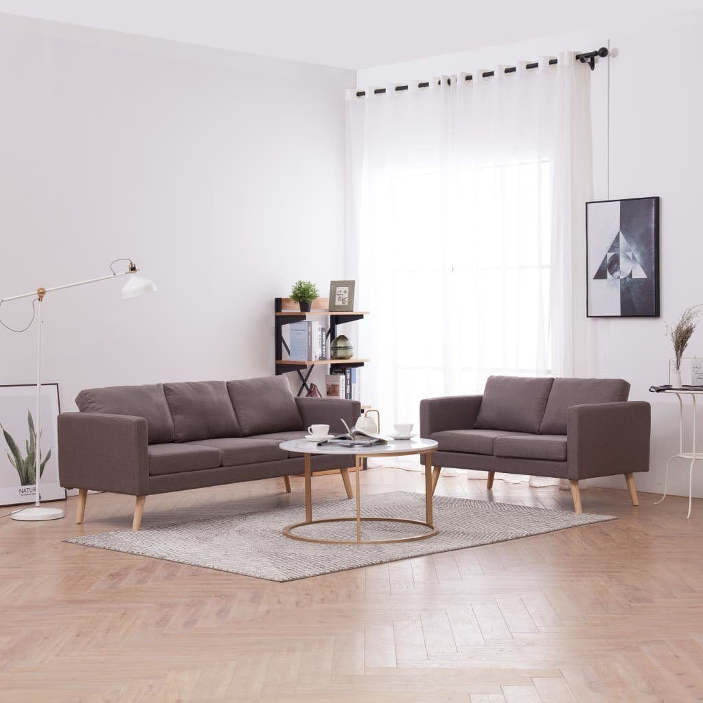 vidaXL 3-Sitzer Sofa Set 2-Sitzer und 3-Sitzer Stoff Taupe