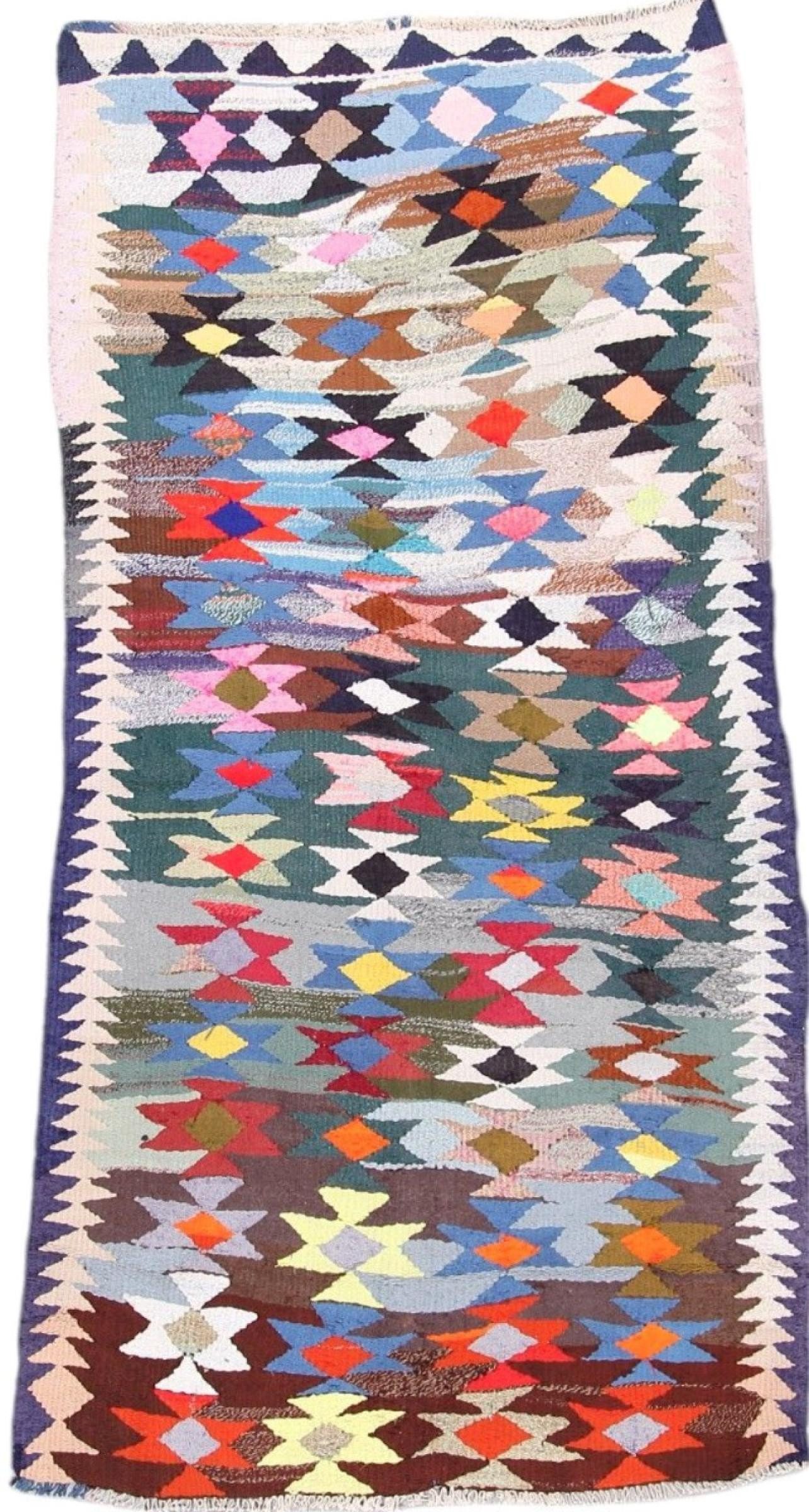 Nain Trading Orientteppich Kelim Fars Antik 126x259 Handgewebter Orientteppich / Perserteppich, rechteckig, Höhe: 4 mm