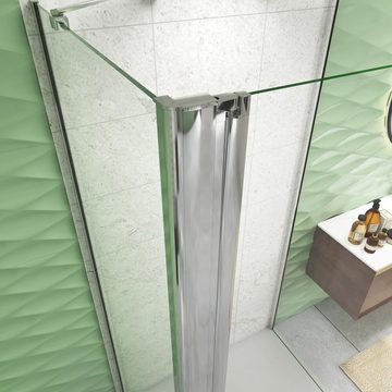duschspa Komplettdusche U-Duschkabine Schwingtür Drehtür Pendeltür Duschtür Glastür, BxT: 70x70 cm, Einscheibensicherheitsglas, Sicherheitsglas, Set, ebenerdiger Einbau möglich