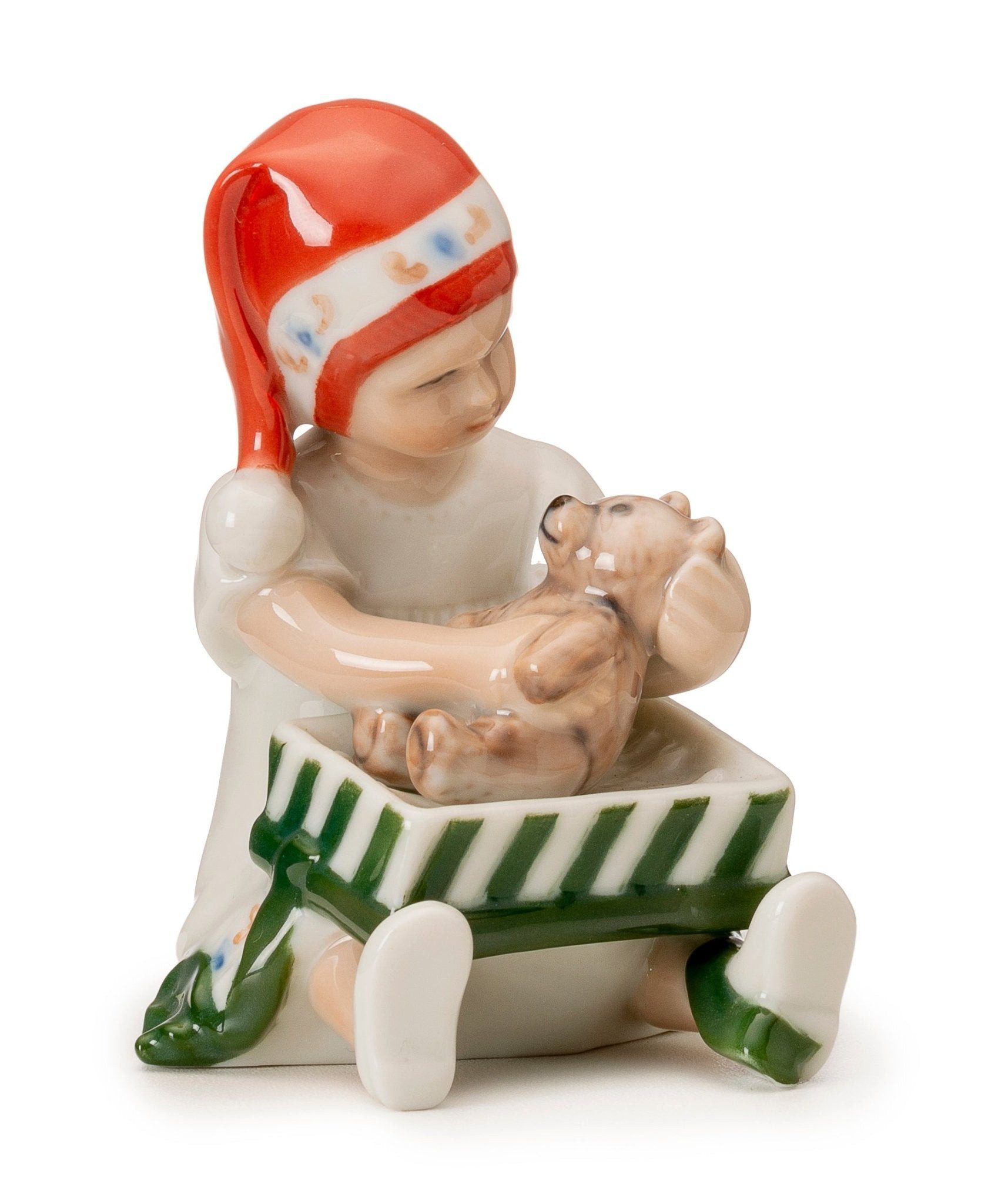 ROYAL COPENHAGEN Dekofigur Royal Copenhagen Weihnachten Elsa beim Öffnen Mini-Geschenk weiß