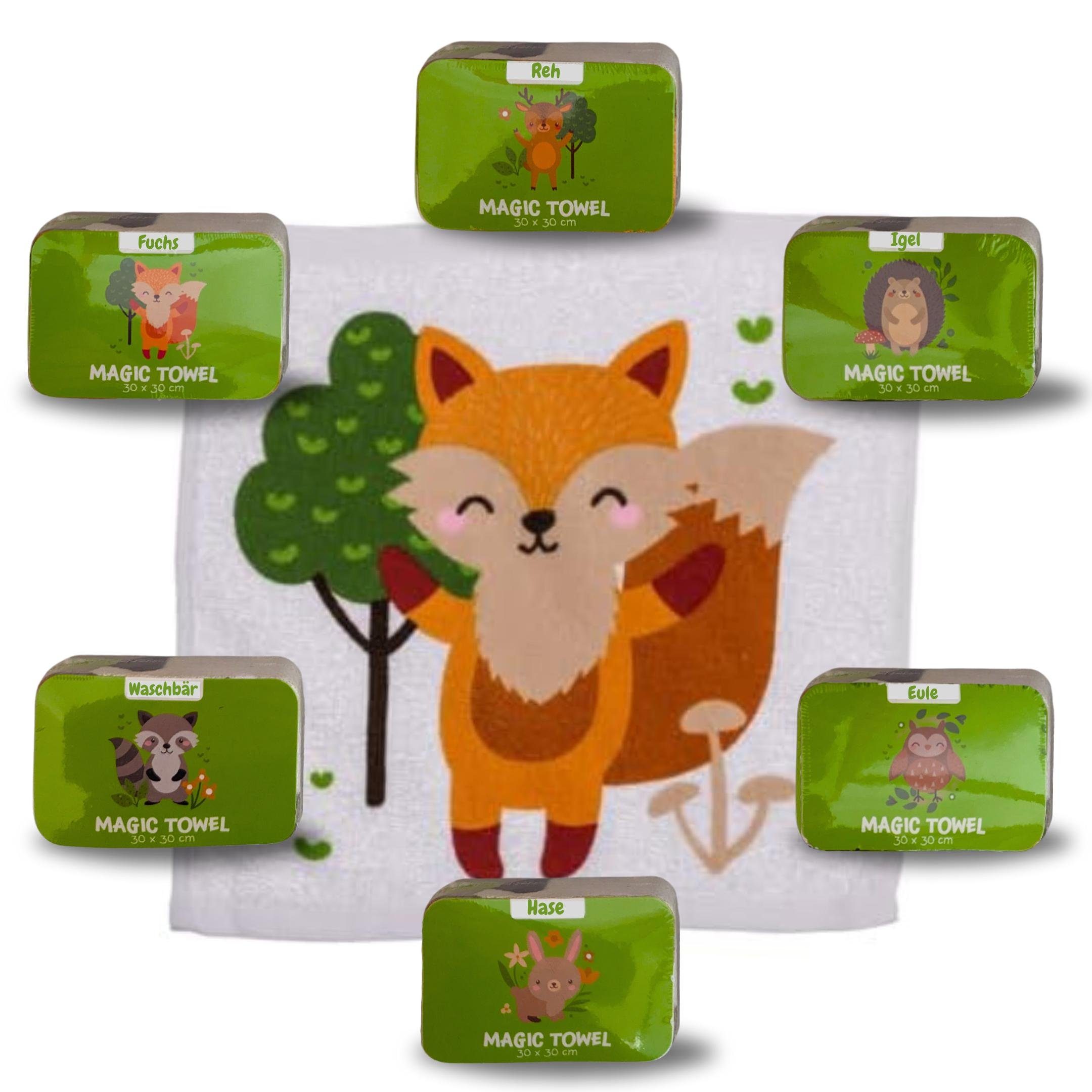 Bada Bing Handtuch Magisches Handtuch Waldtiere Baumwoll-Waschlappen Zauber günstig online kaufen