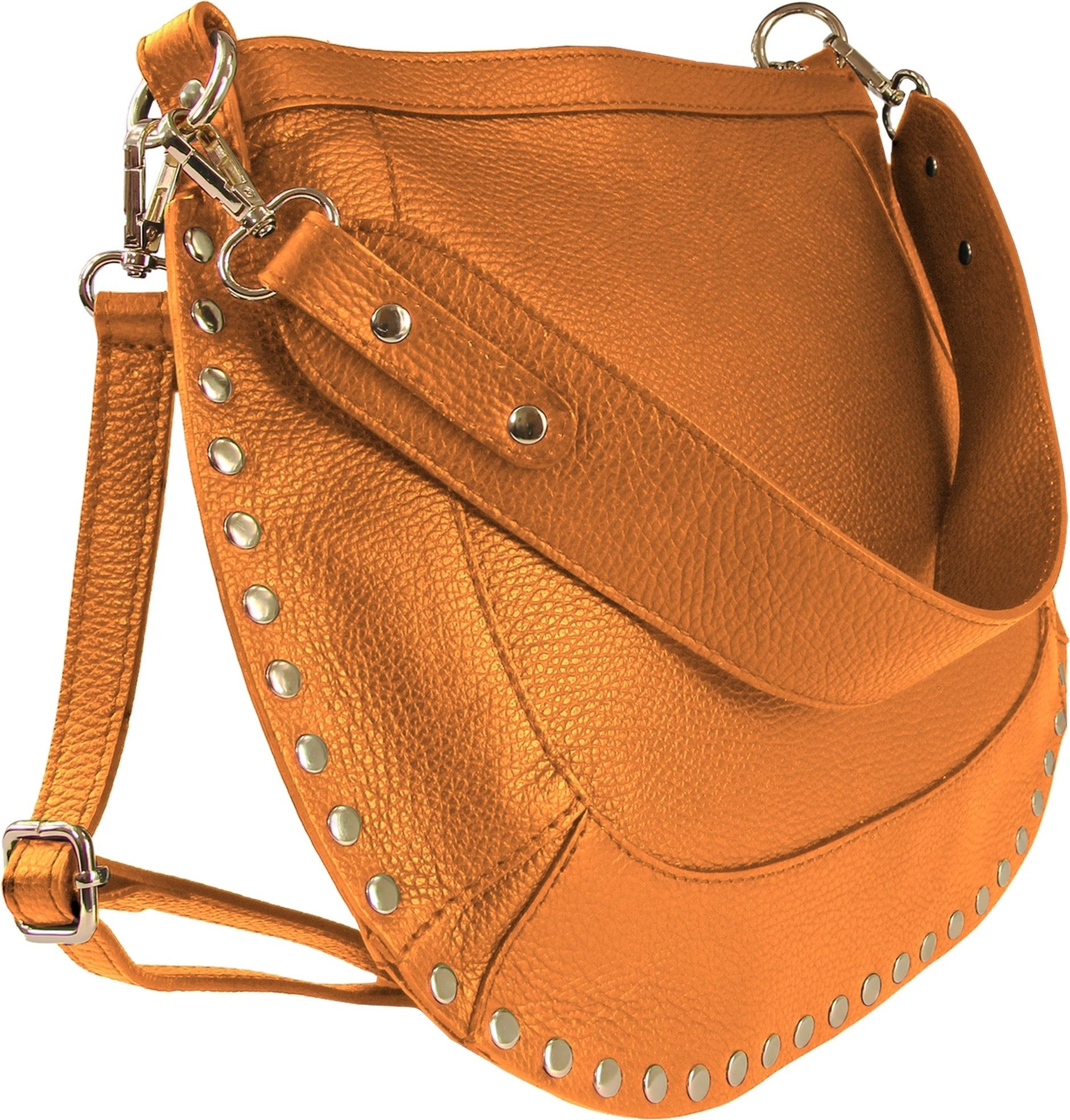Toscanto Schultertasche Toscanto Damen Schultertasche (Schultertasche), Damen Leder Schultertasche, Umhängetasche, tan, braun ca. 36cm
