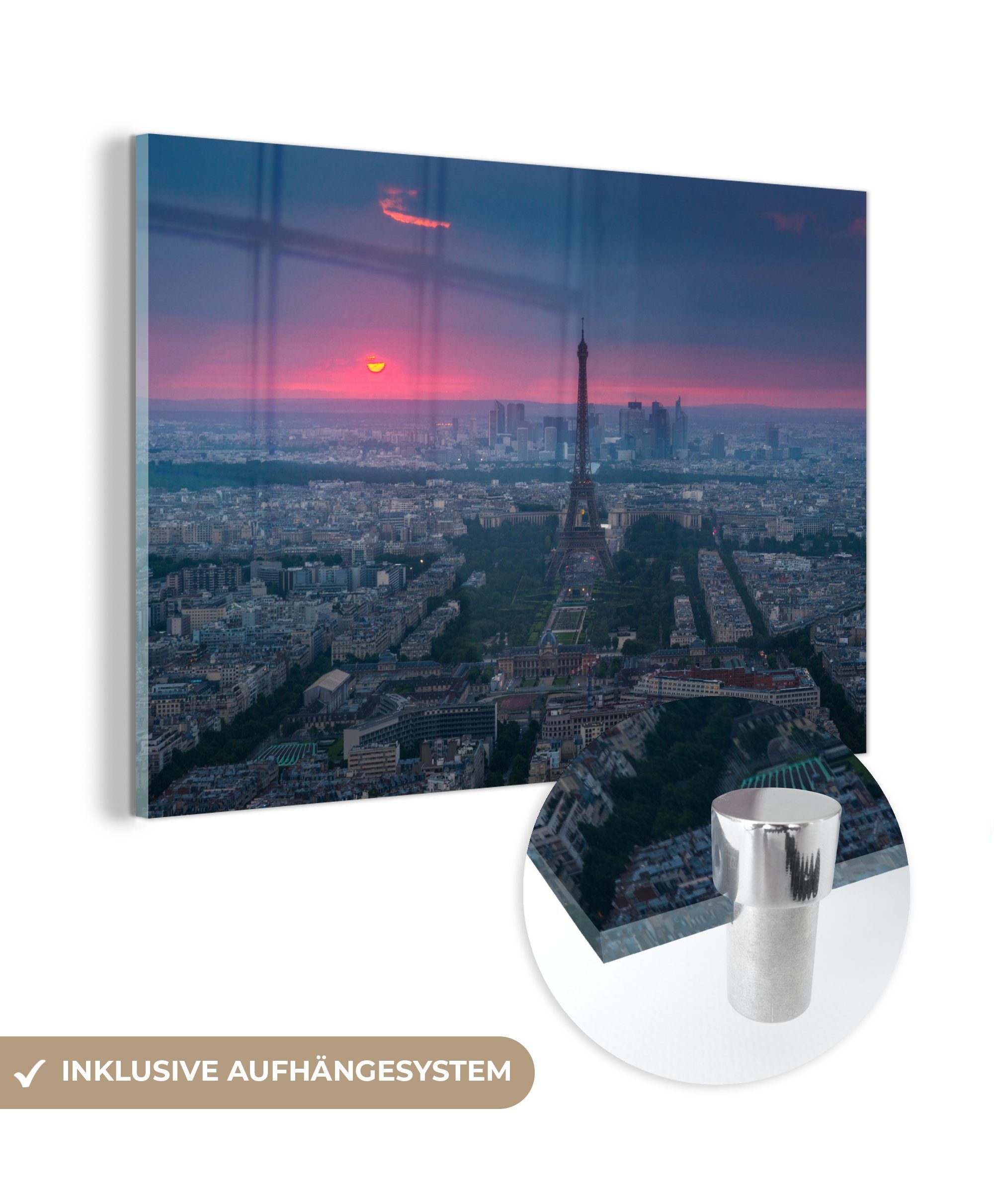 MuchoWow Acrylglasbild Paris - Himmel - Dunkelheit, (1 St), Acrylglasbilder Wohnzimmer & Schlafzimmer