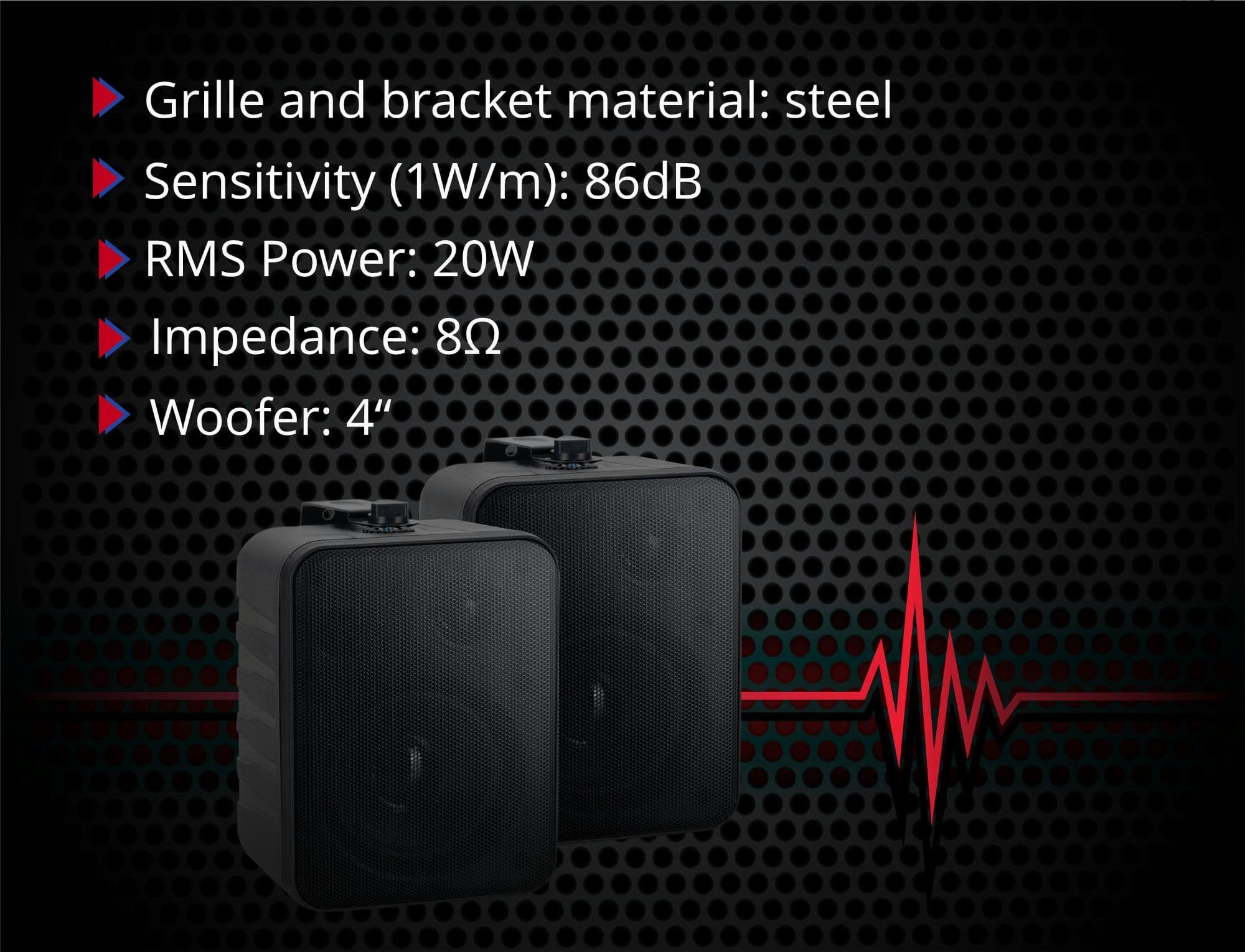 Lautsprecherboxen Installation, (10 - Control MKIII Schwarz paar für Lautsprecher W, One 4 McGrey oder Studio HiFi-Anwendung) Boxen HiFi-Lautsprecher