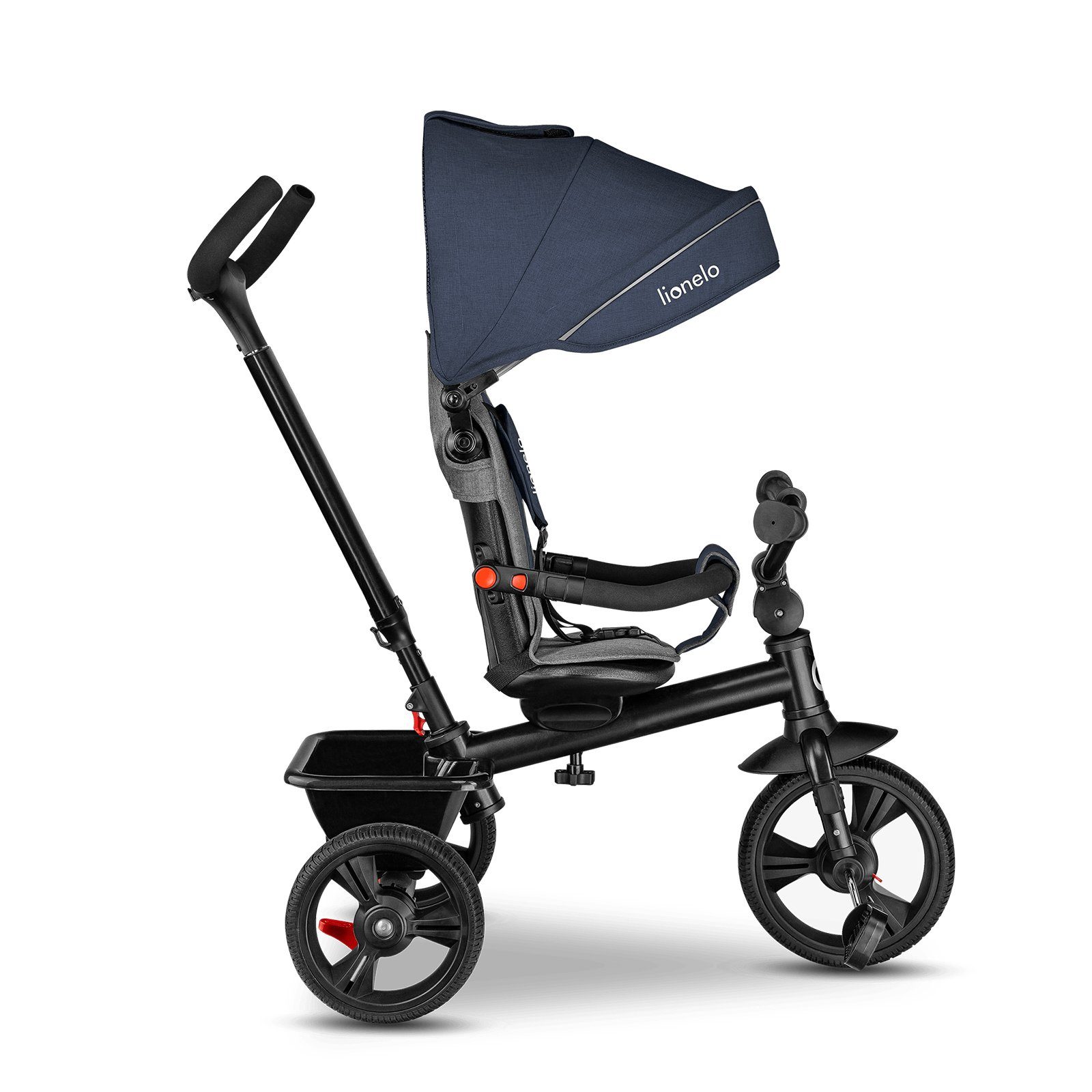lionelo Dreirad-Kinderwagen HAARI, Elternlenkung, Zusammenklappbar, Tasche /von 18 Monaten bis 5 Jahren – Bild 5 von 5
