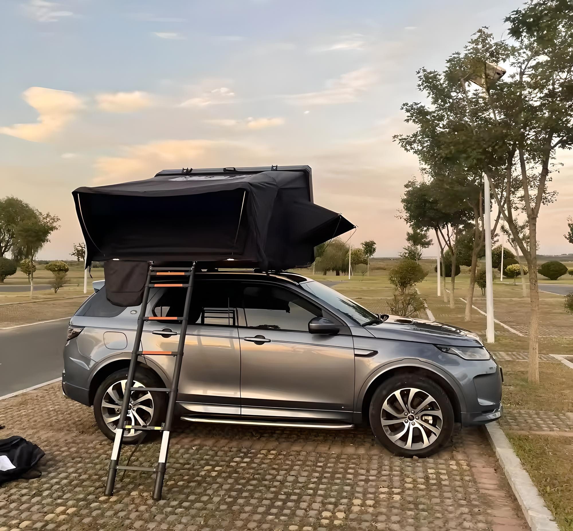 TZIpower Dachzelt Dachzelt Autodachzelt Aluminium Case 2 Größen 5 Personen Schwarz LED, Personen: 5