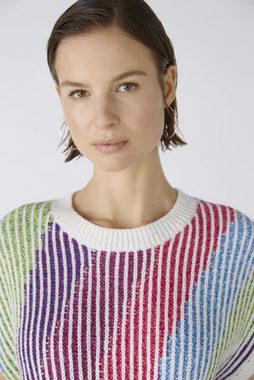 Oui Rundhalspullover Pullover Baumwollmischung