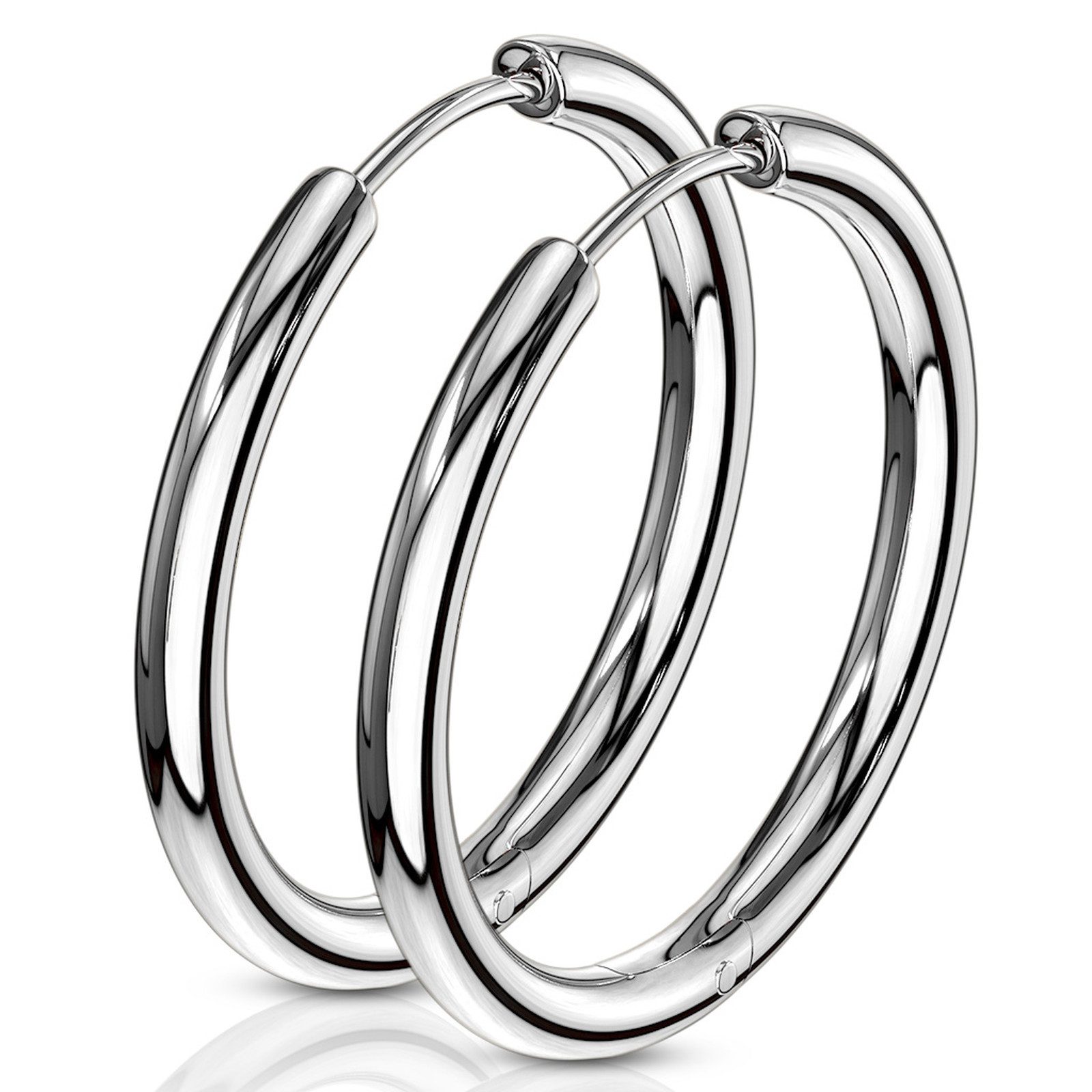 Order & Smile Schmuck Klappcreolen Kleine Creolen Klappcreolen Silber aus Edelstahl, Damen & Herren