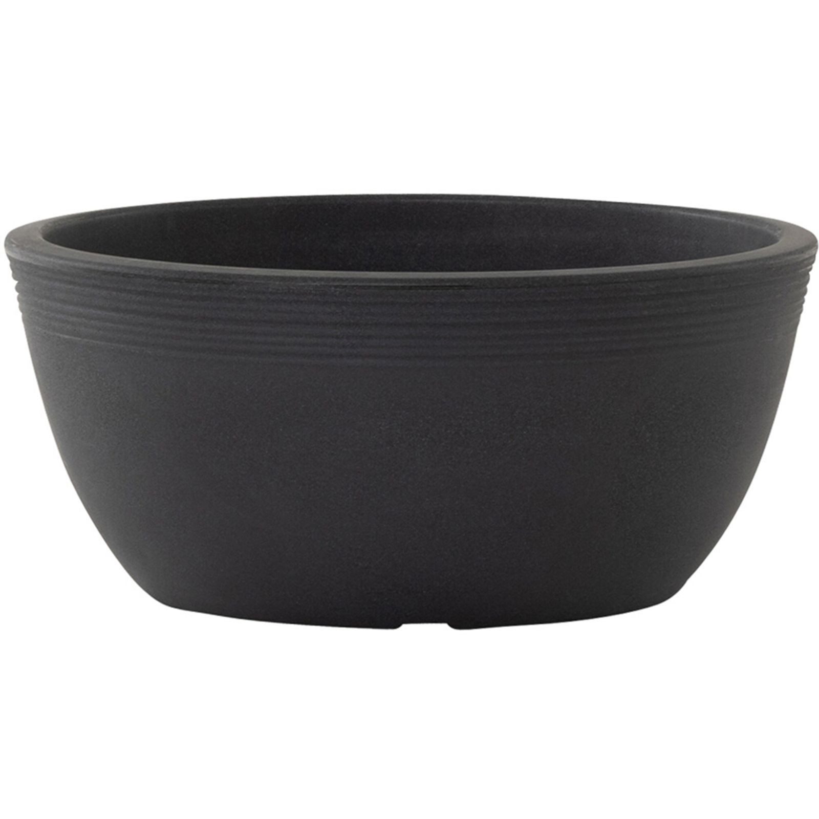 Siena Garden Pflanzkübel Pflanzschale MALAGA anthrazit Ø 48x22 cm Rillenoptik mit Ablauflöchern