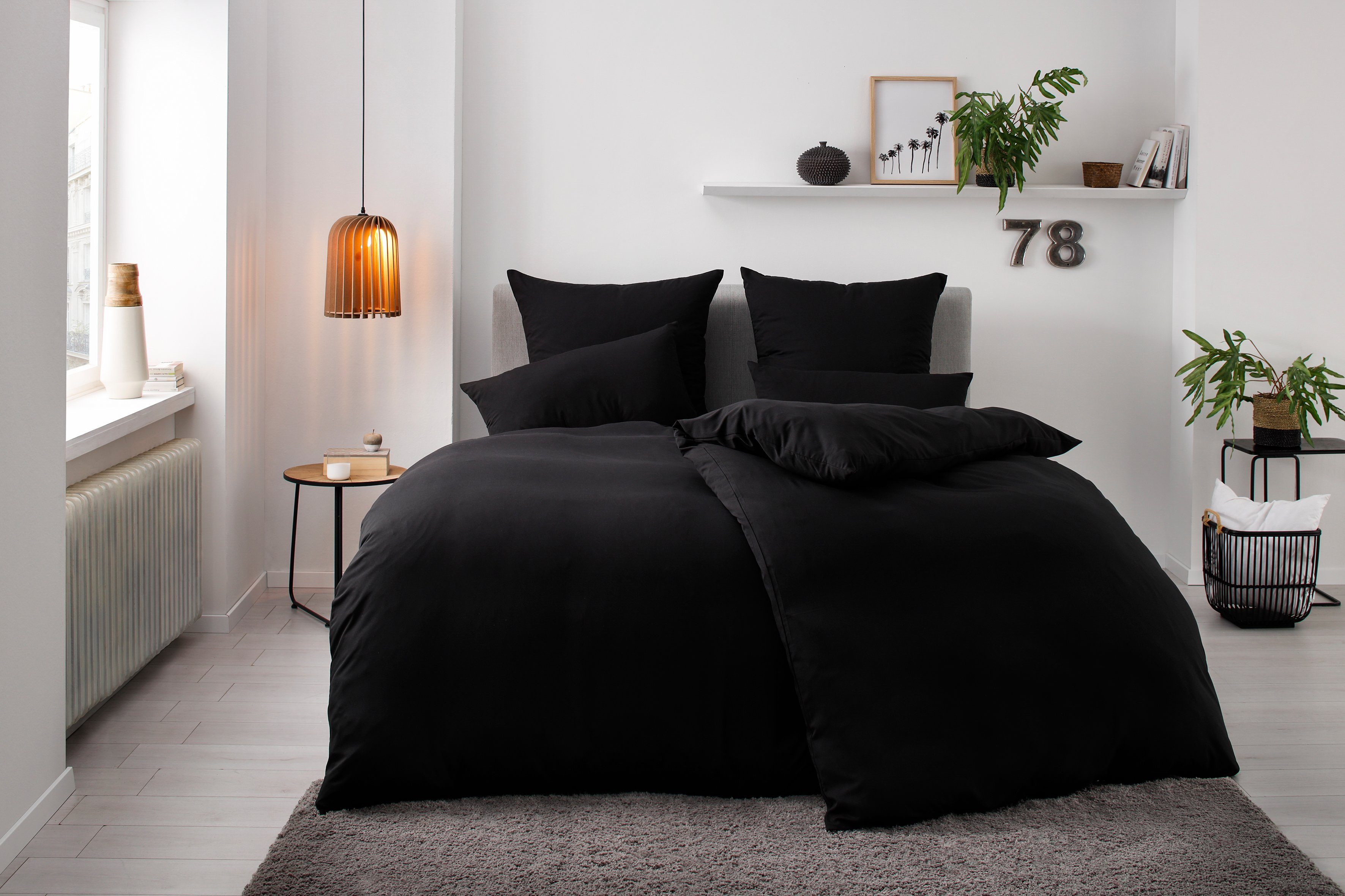 OTTO home Bettwäsche Desner 100% Microfaser, extra weich, allergikerfreundlich, Microfaser, 3 teilig, Premium Qualität, uni, schnell trocknend, pflegeleicht, ab 135x200 cm