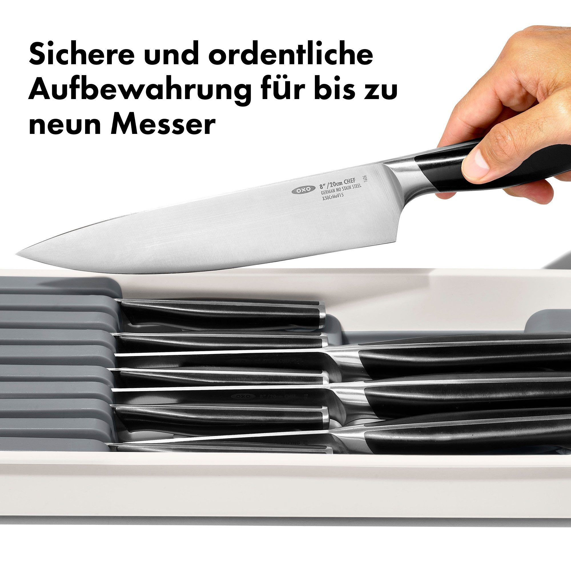 OXO Good Grips Schubladeneinsatz OXO Kompakter Messerschubladen Organizer (1 St), für Sichere und ordentliche Messeraufbewahrung
